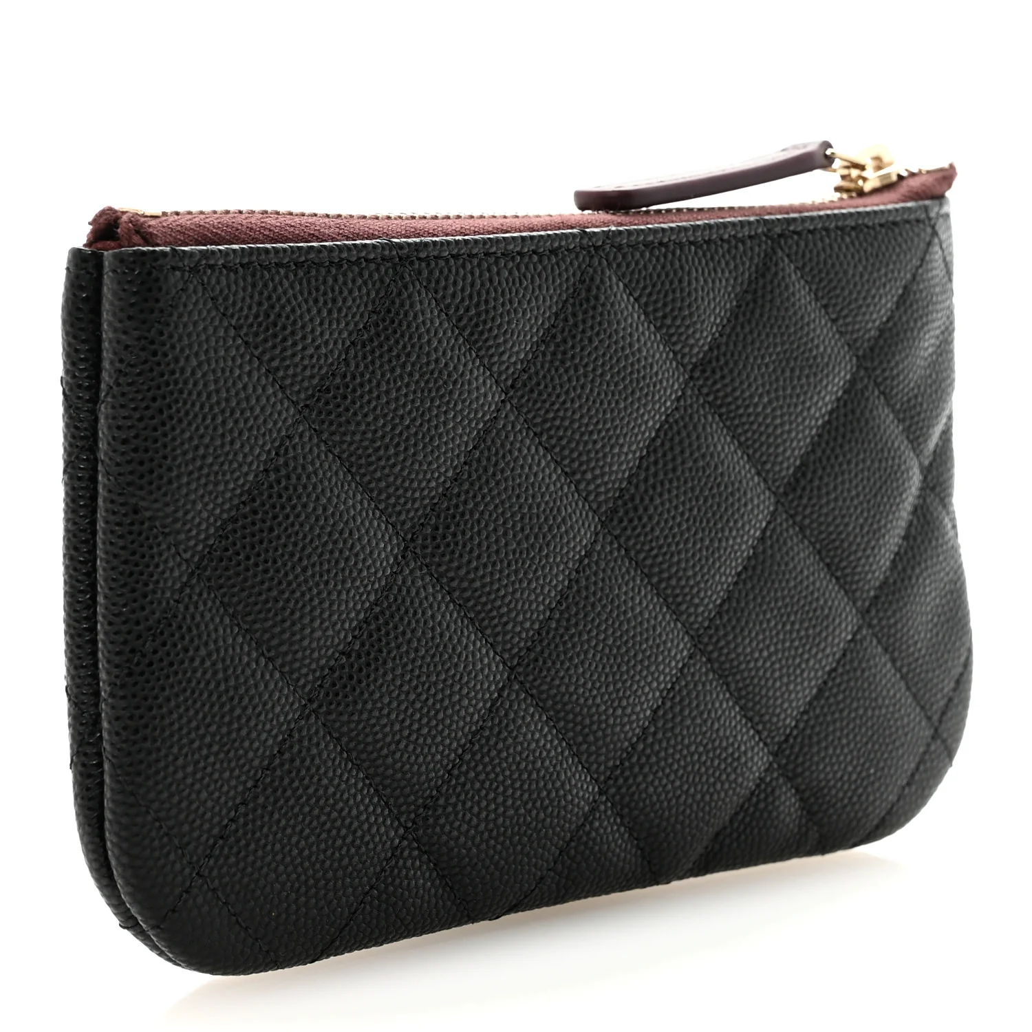 Caviar Quilted Small Cosmetic Case Black - Image 3