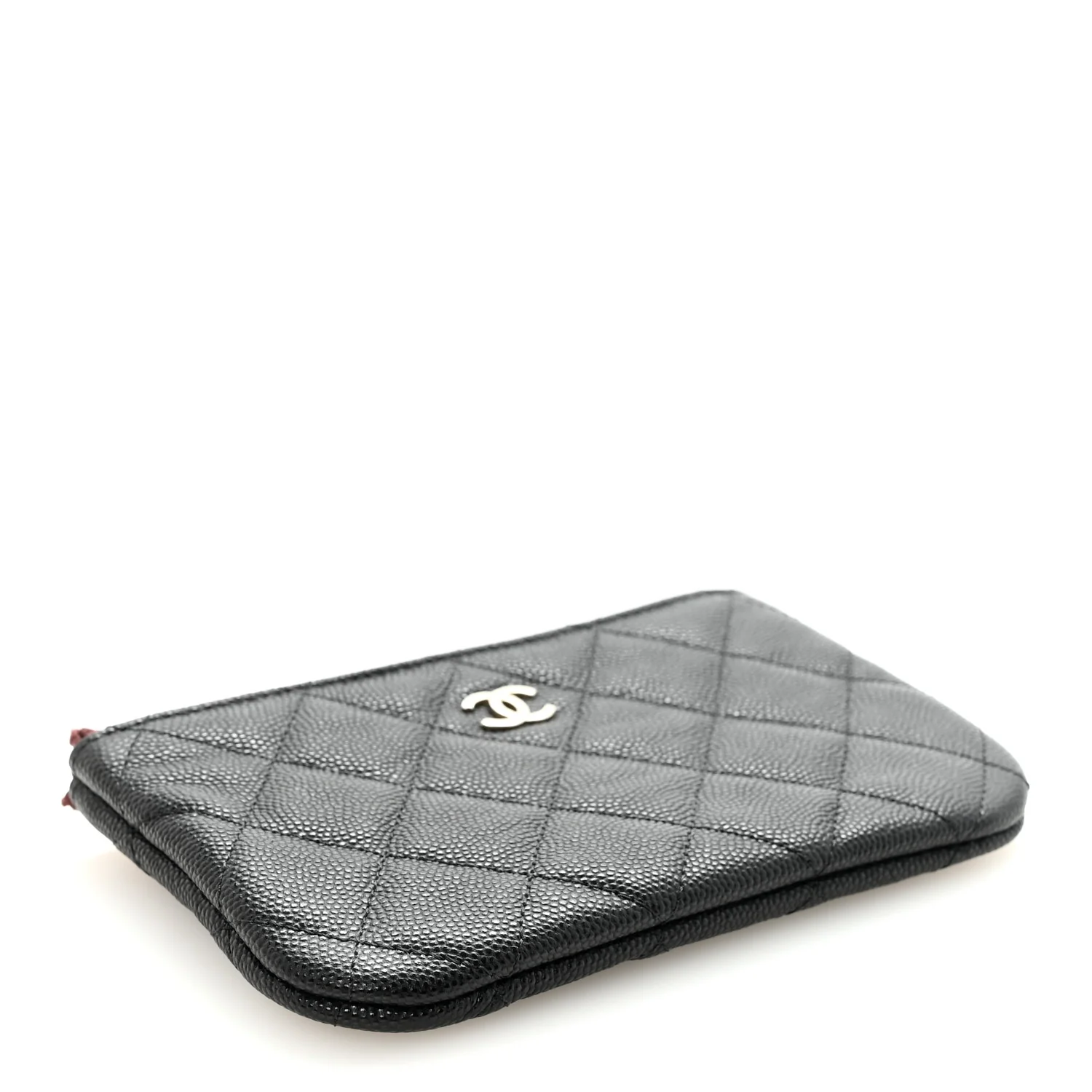 Caviar Quilted Small Cosmetic Case Black - Image 4
