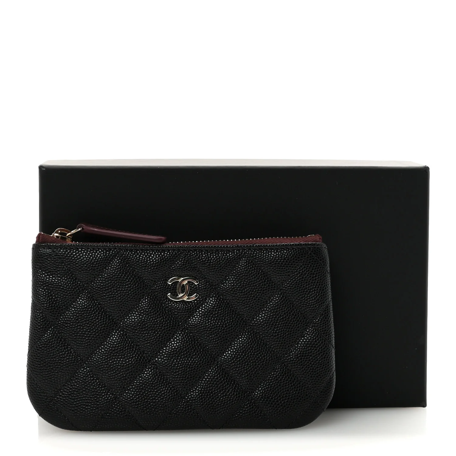 Caviar Quilted Small Cosmetic Case Black - Image 8