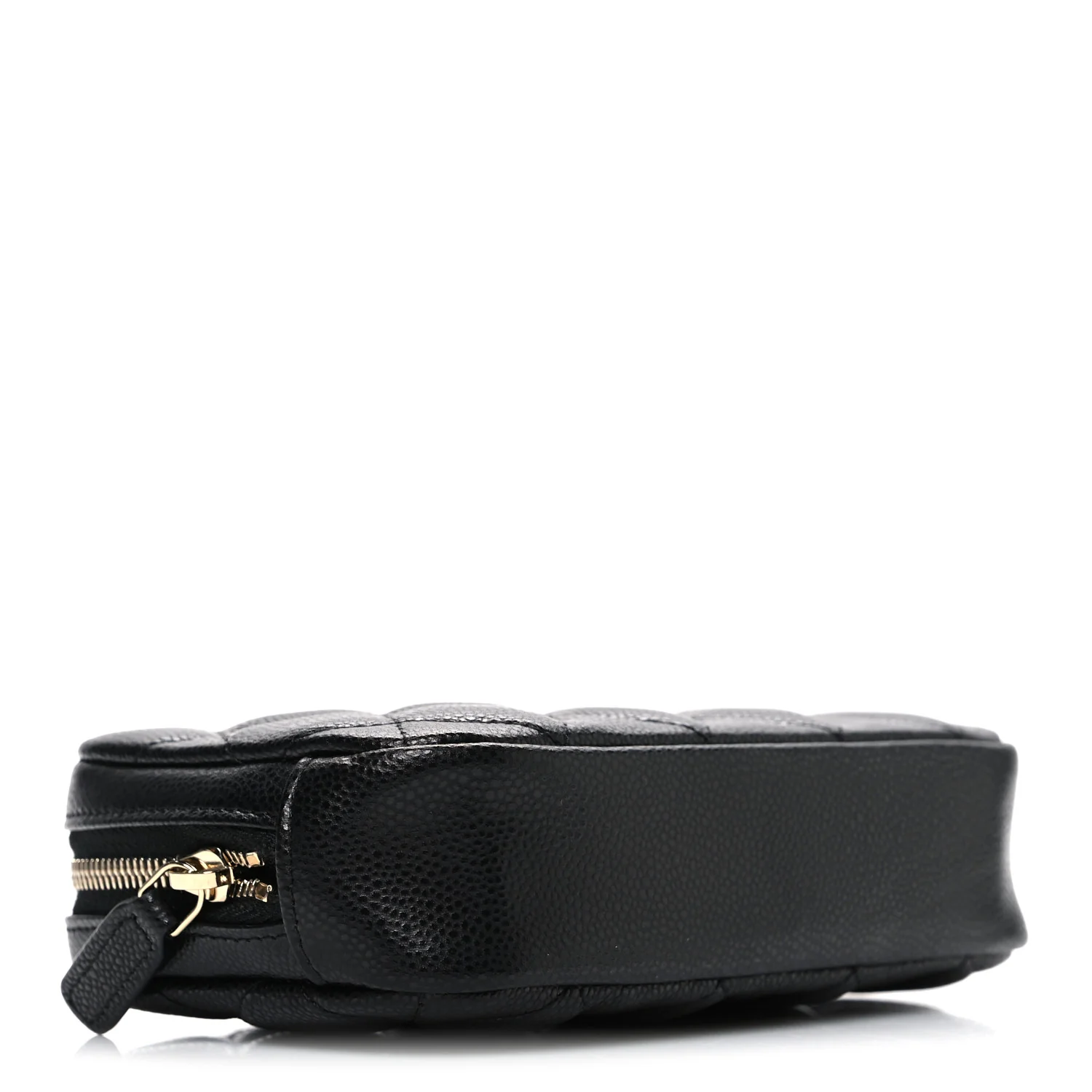 Caviar Quilted Small Curvy Pouch Cosmetic Case Black - Image 4
