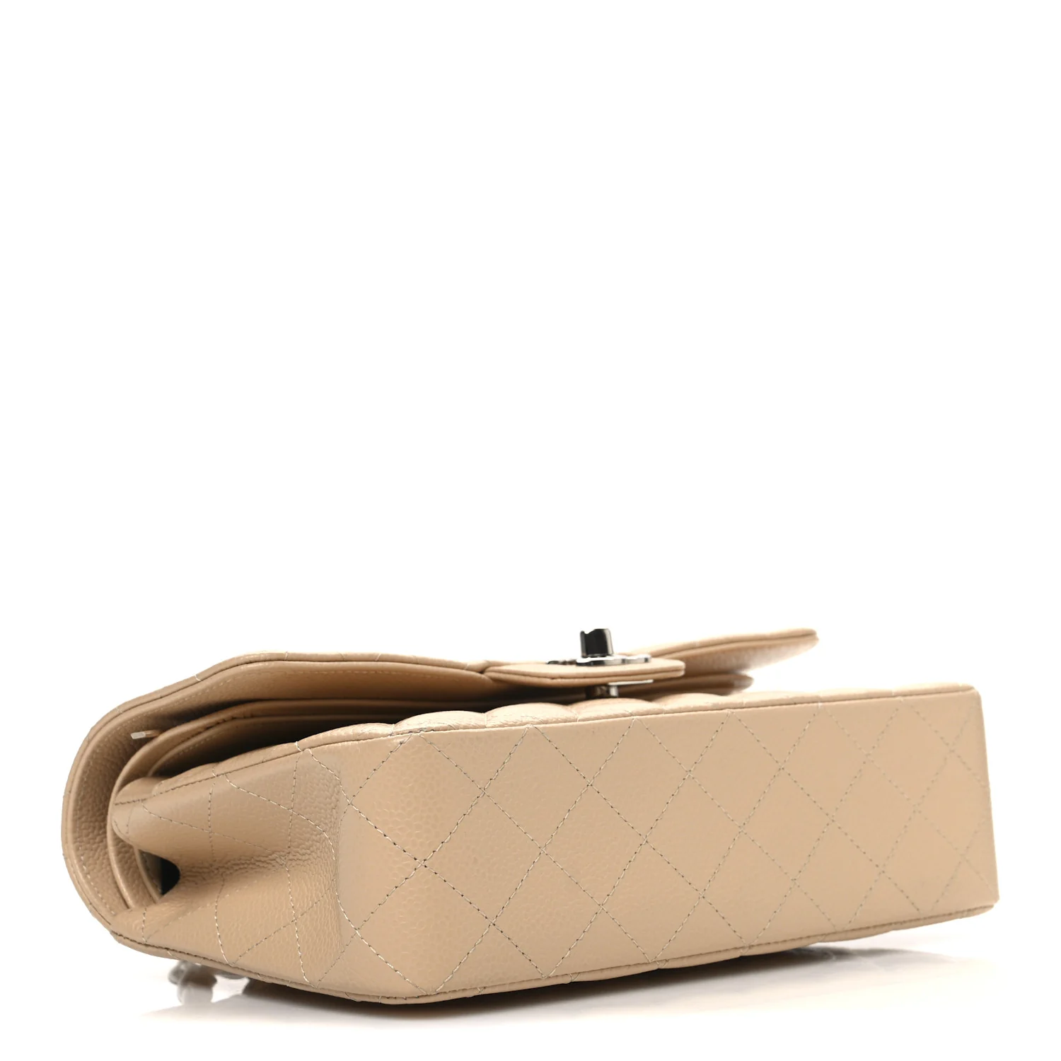 Caviar Quilted Small Double Flap Beige - Image 4