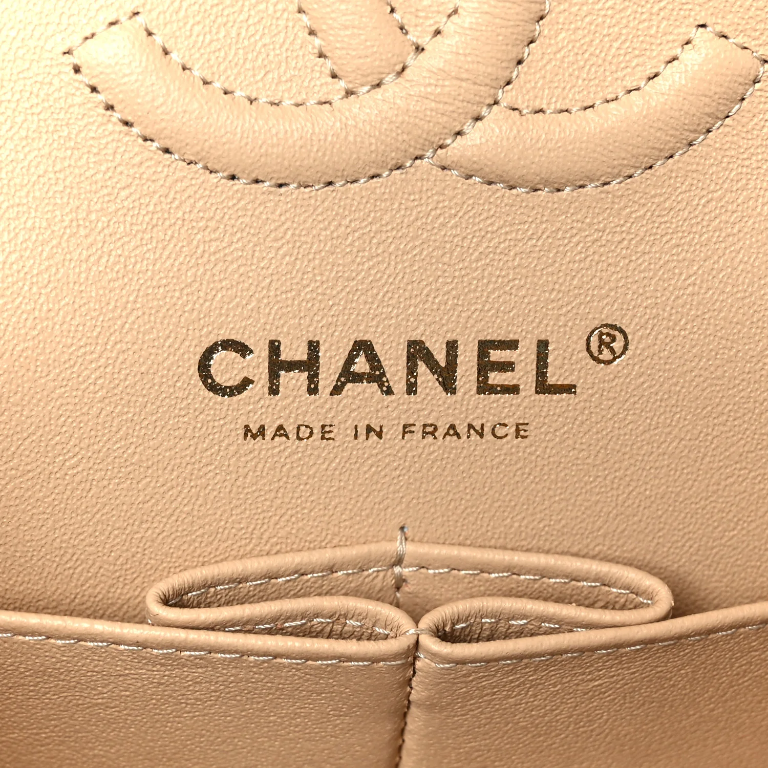 Caviar Quilted Small Double Flap Beige - Image 6