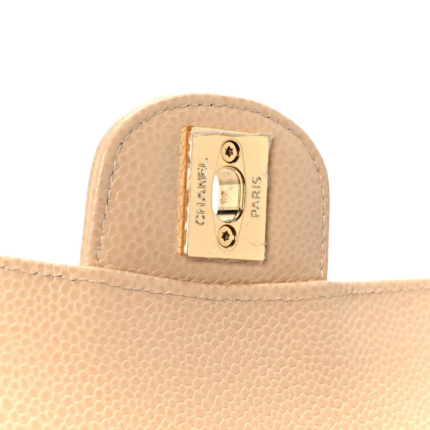 Caviar Quilted Small Double Flap Beige - Image 7