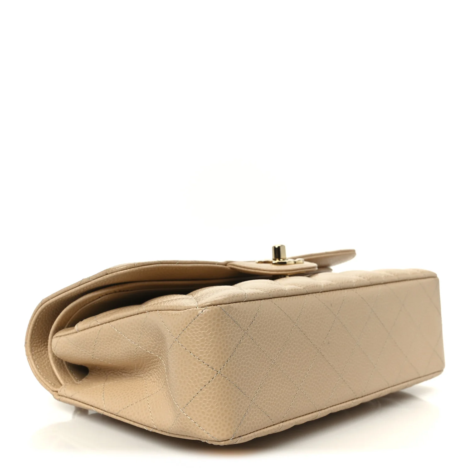 Caviar Quilted Small Double Flap Beige - Image 4