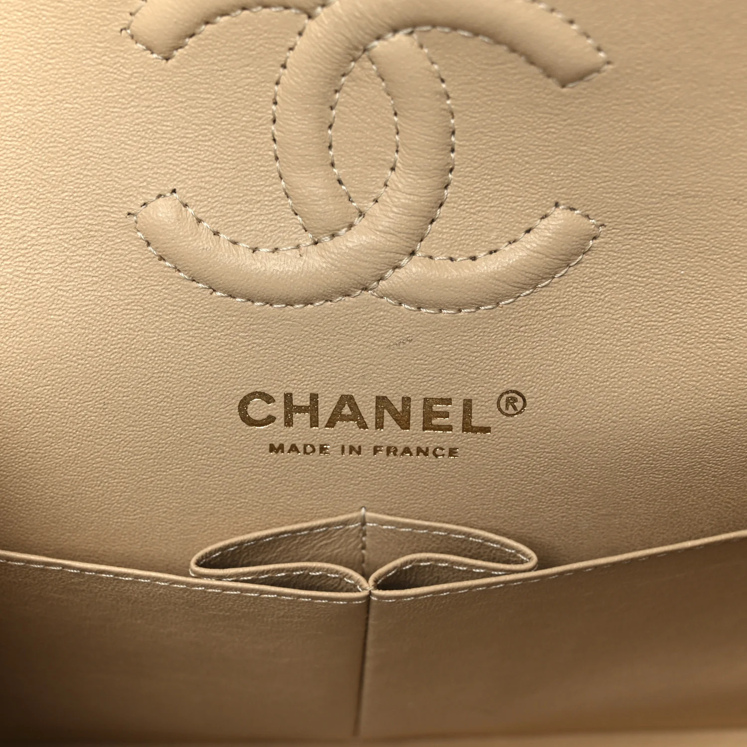 Caviar Quilted Small Double Flap Beige - Image 6