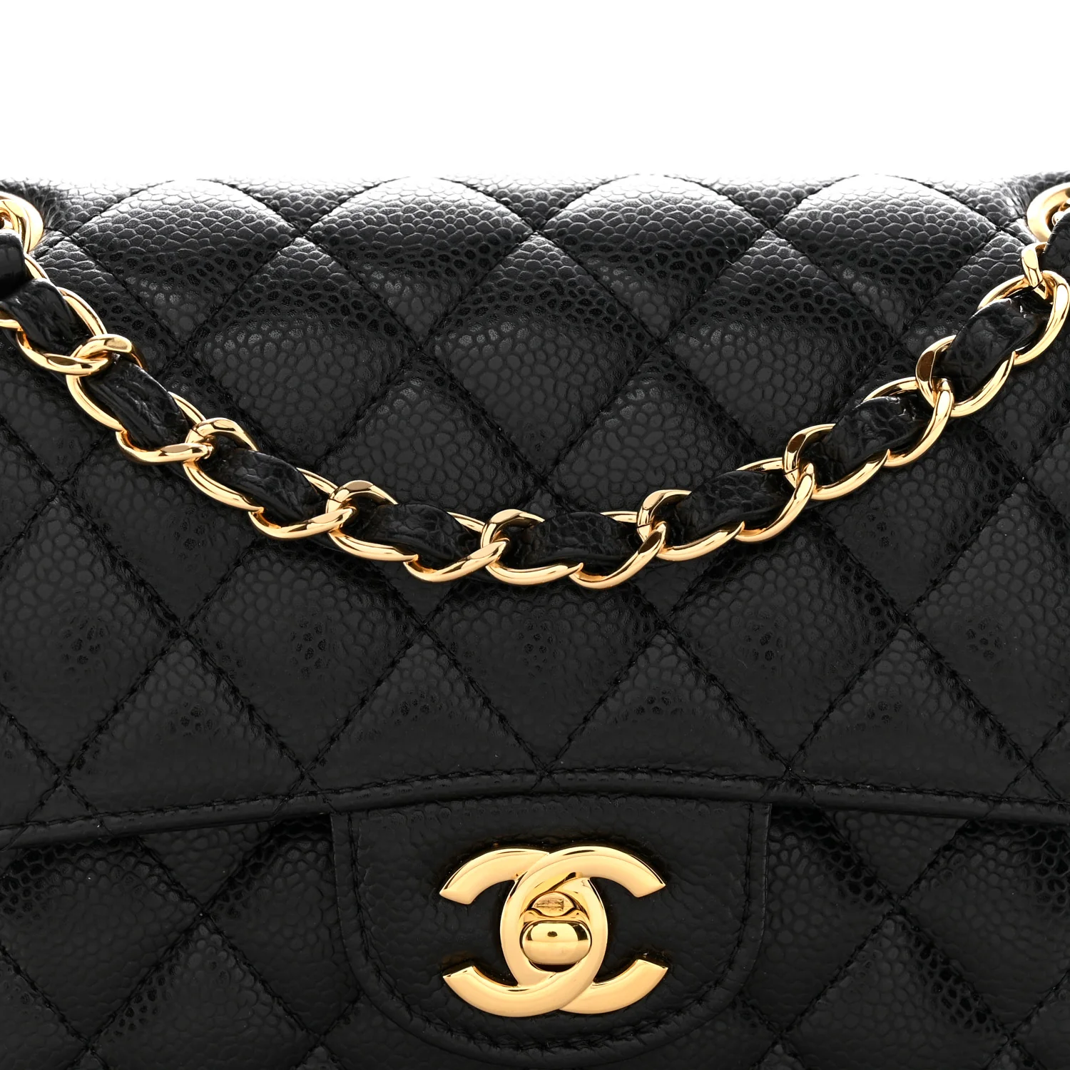 Caviar Quilted Small Double Flap Black - Image 8