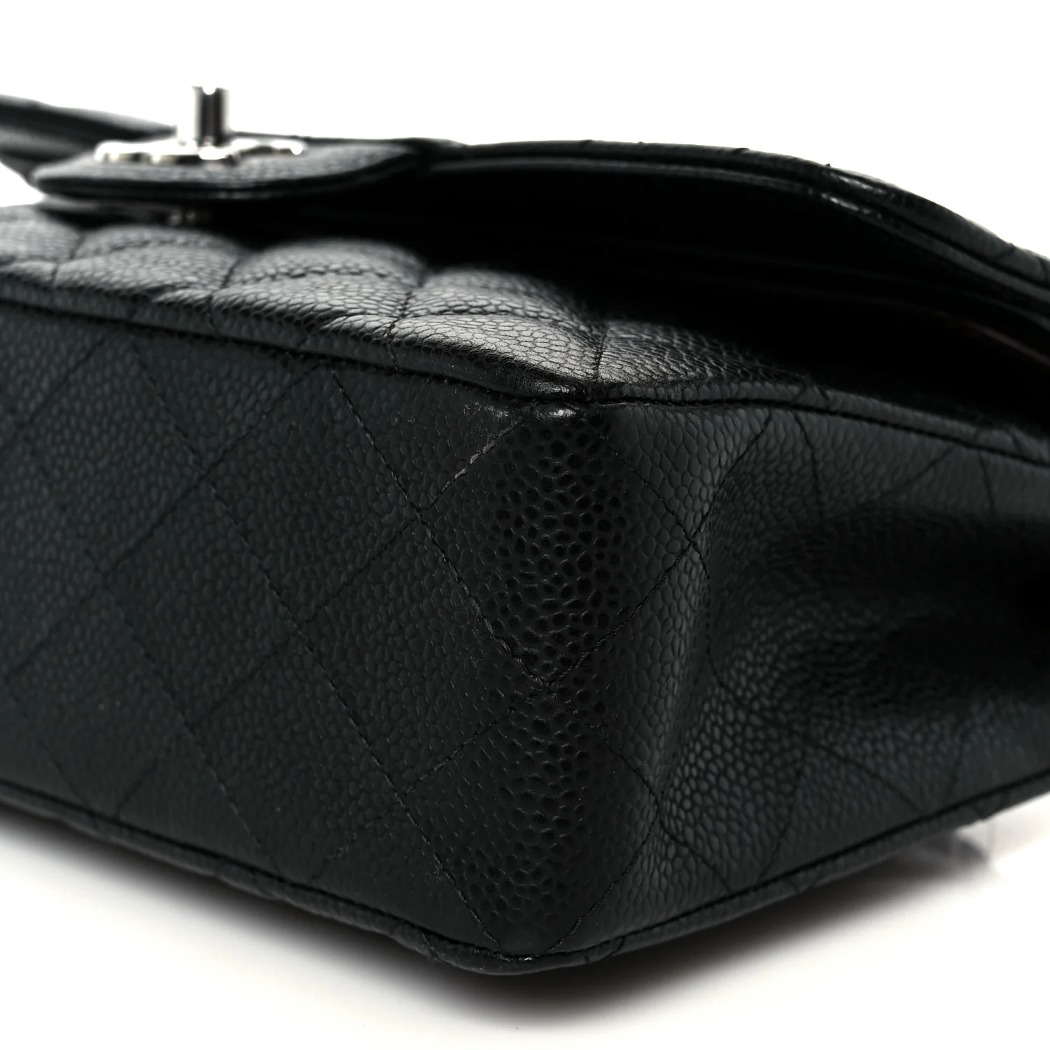 Caviar Quilted Small Double Flap Black - Image 11