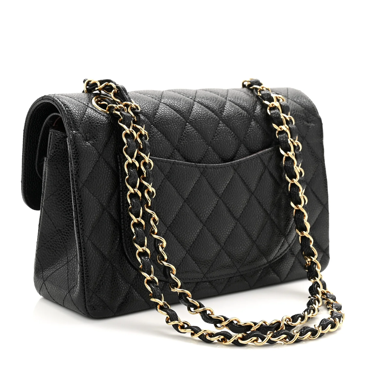 Caviar Quilted Small Double Flap Black - Image 3