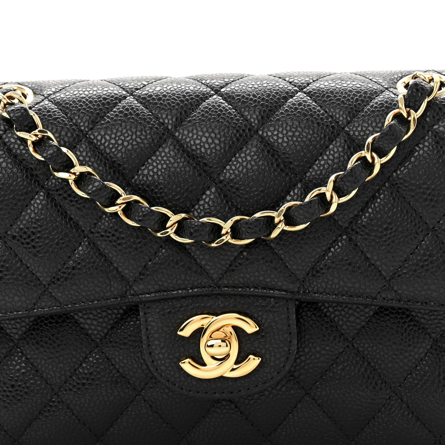 Caviar Quilted Small Double Flap Black - Image 8