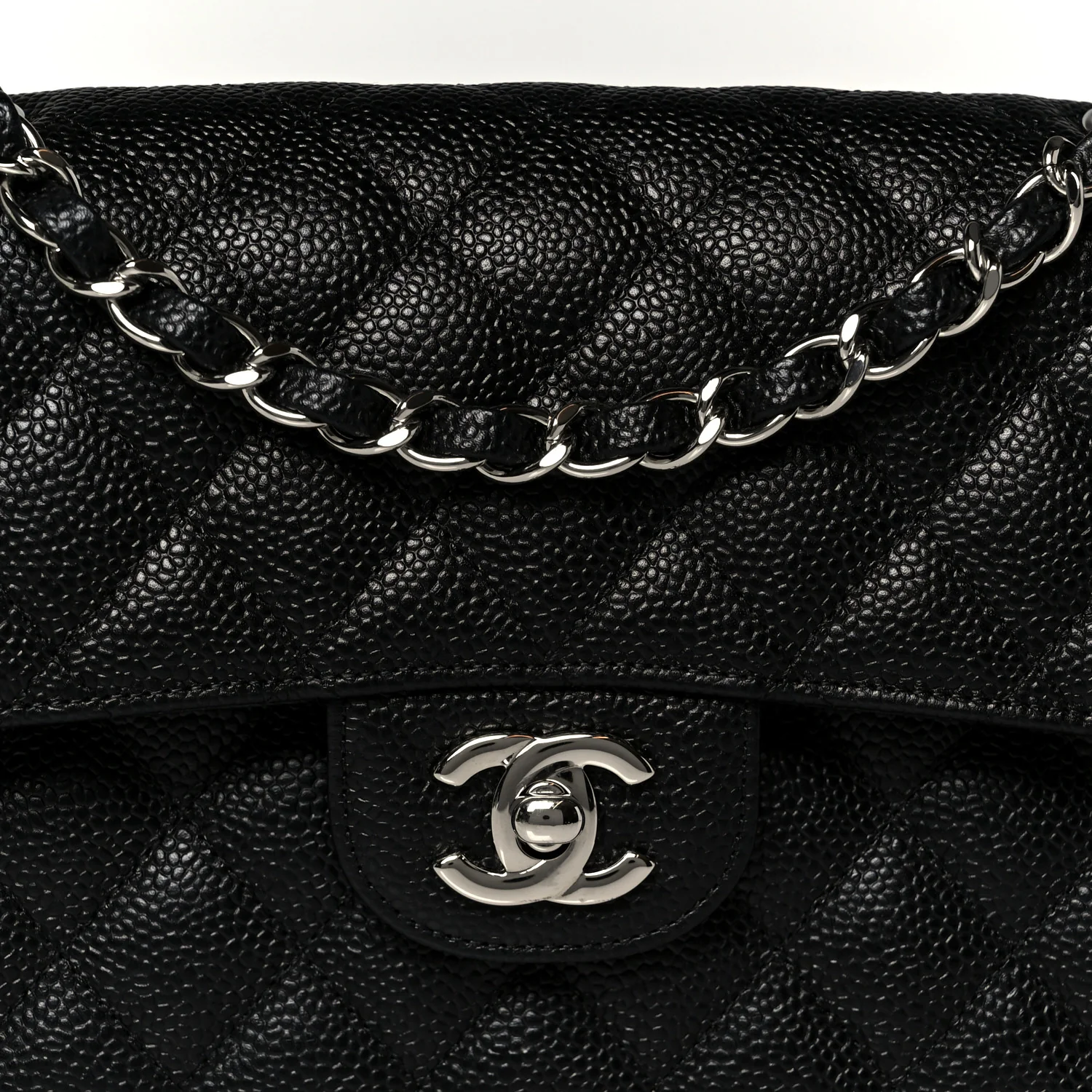 Caviar Quilted Small Double Flap Black - Image 9