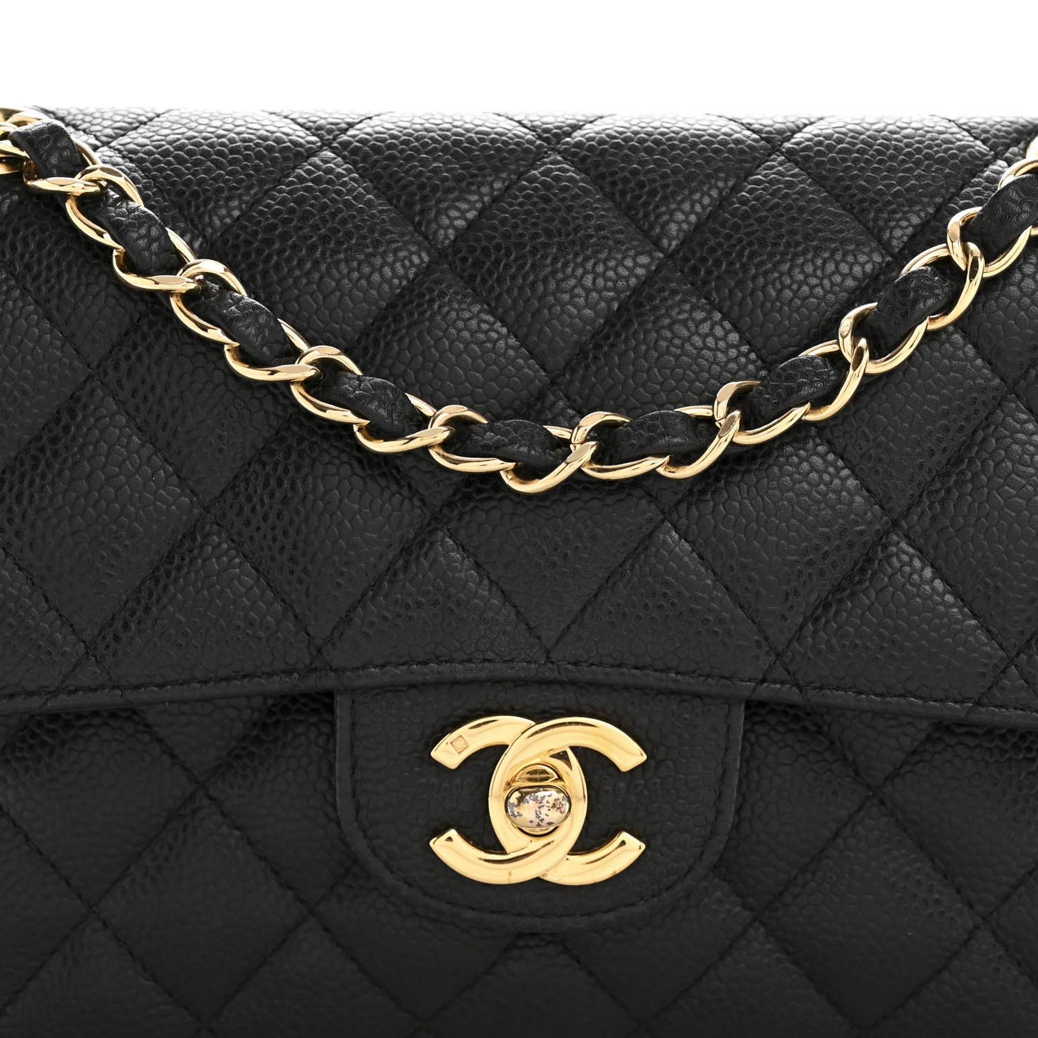 Caviar Quilted Small Double Flap Black - Image 8