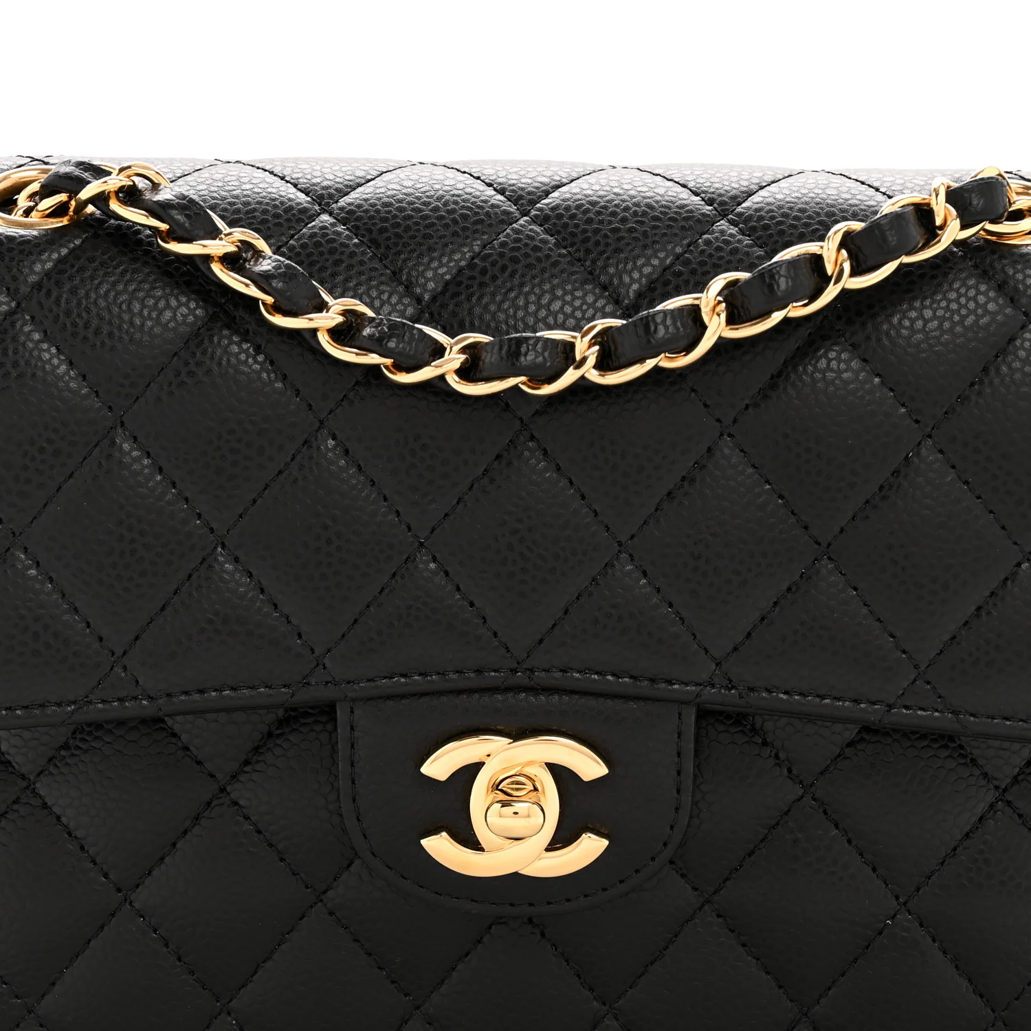 Caviar Quilted Small Double Flap Black - Image 8