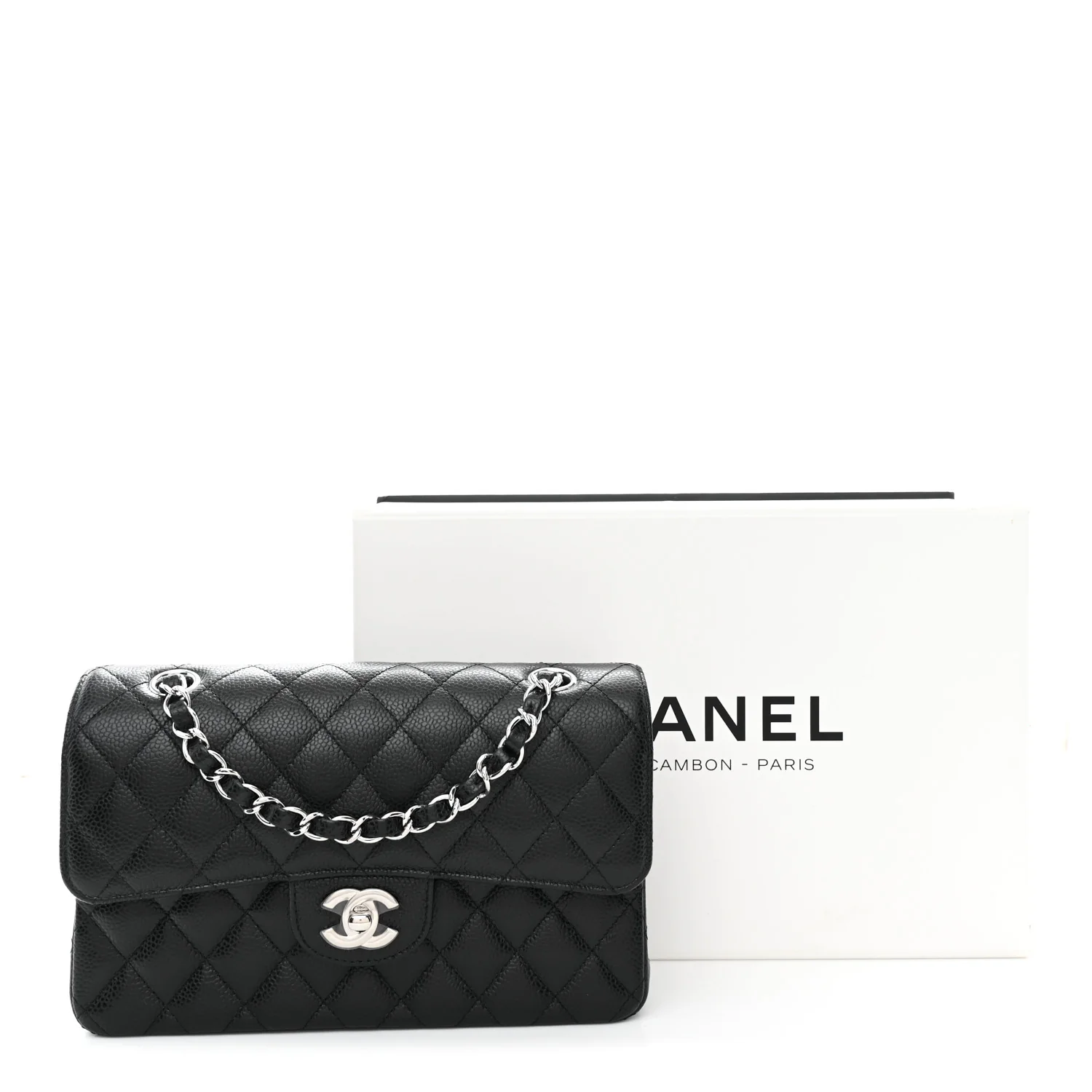 Caviar Quilted Small Double Flap Black - Image 11