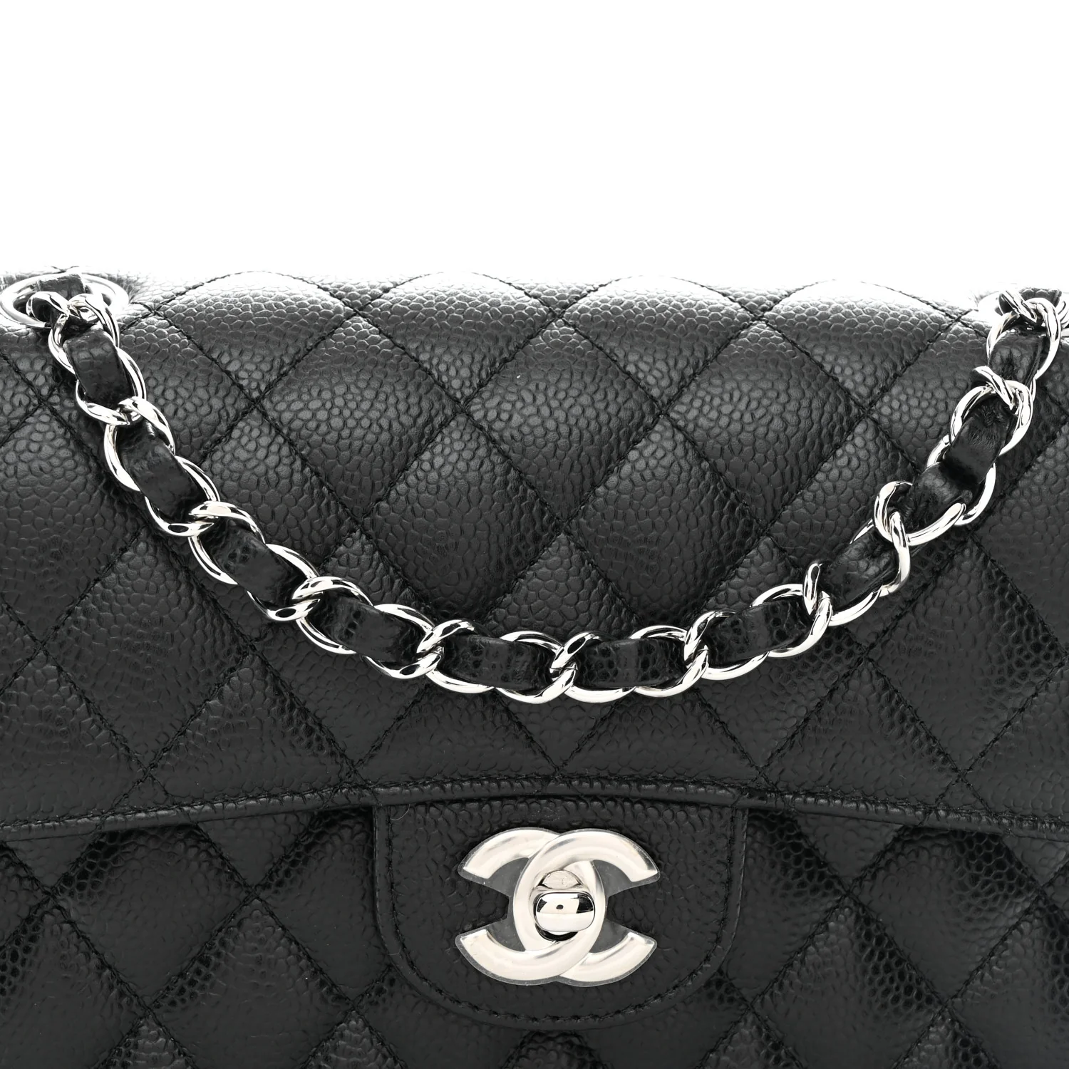 Caviar Quilted Small Double Flap Black - Image 8