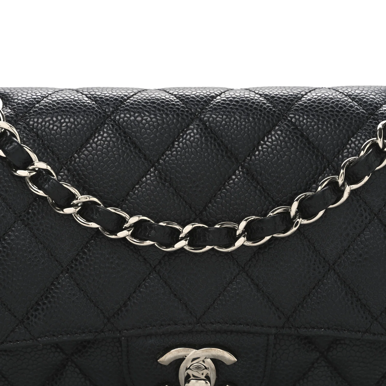 Caviar Quilted Small Double Flap Black - Image 8