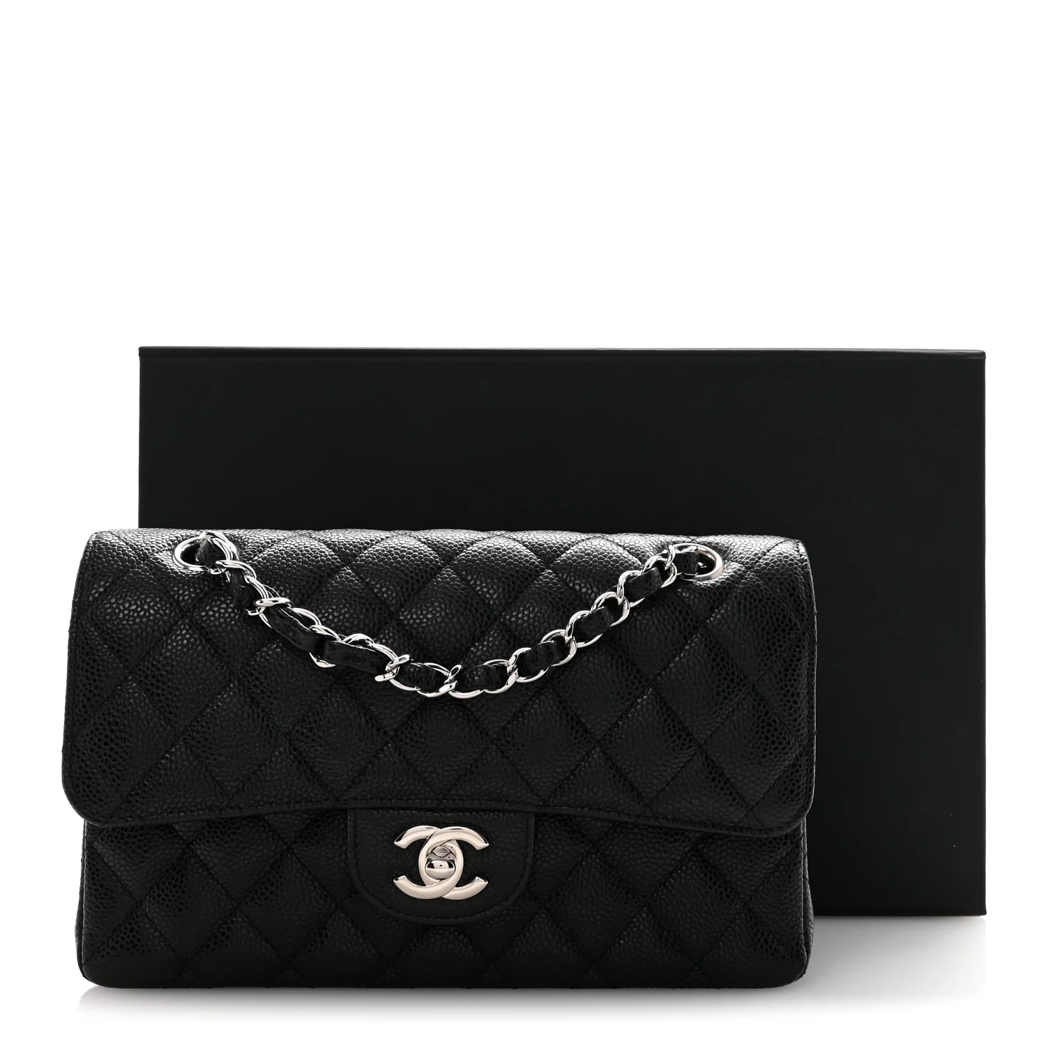 Caviar Quilted Small Double Flap Black - Image 11