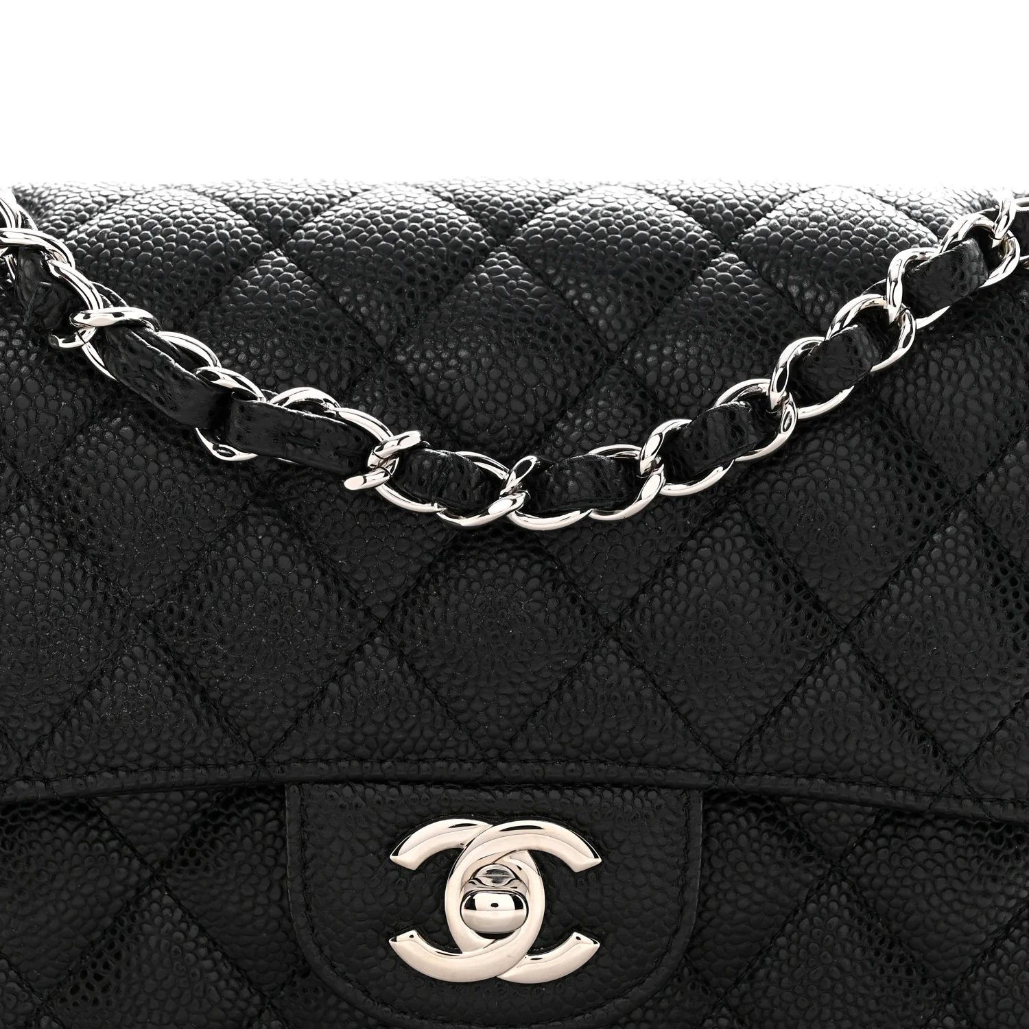 Caviar Quilted Small Double Flap Black - Image 8