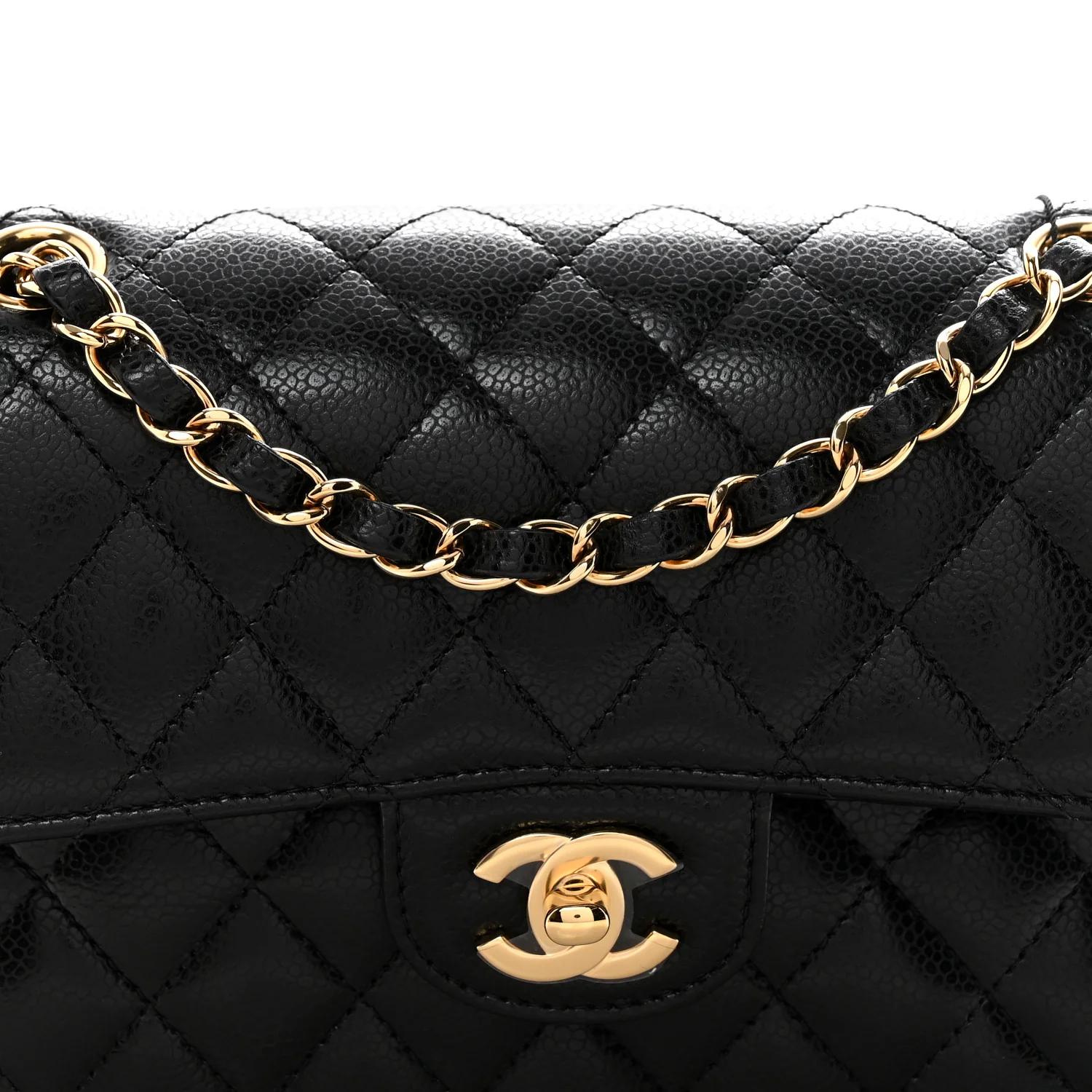 Caviar Quilted Small Double Flap Black - Image 8