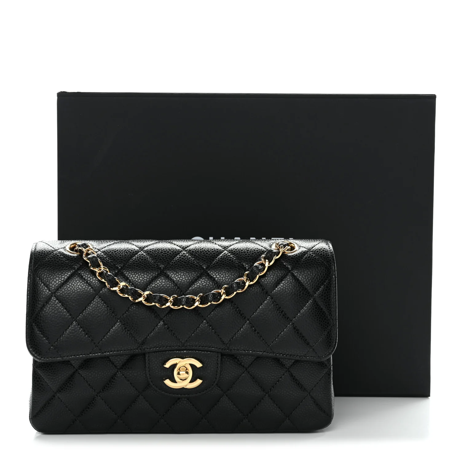 Caviar Quilted Small Double Flap Black - Image 11