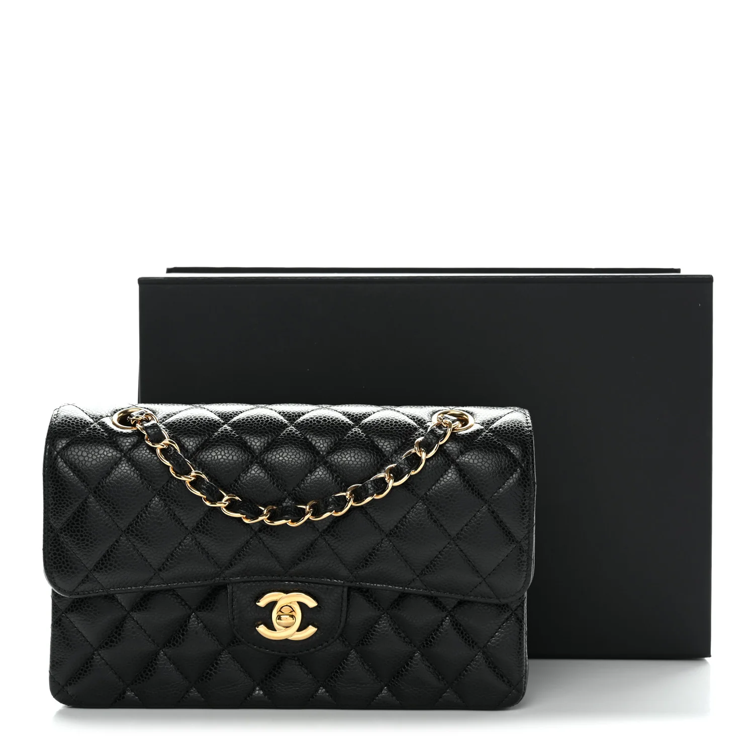 Caviar Quilted Small Double Flap Black - Image 11