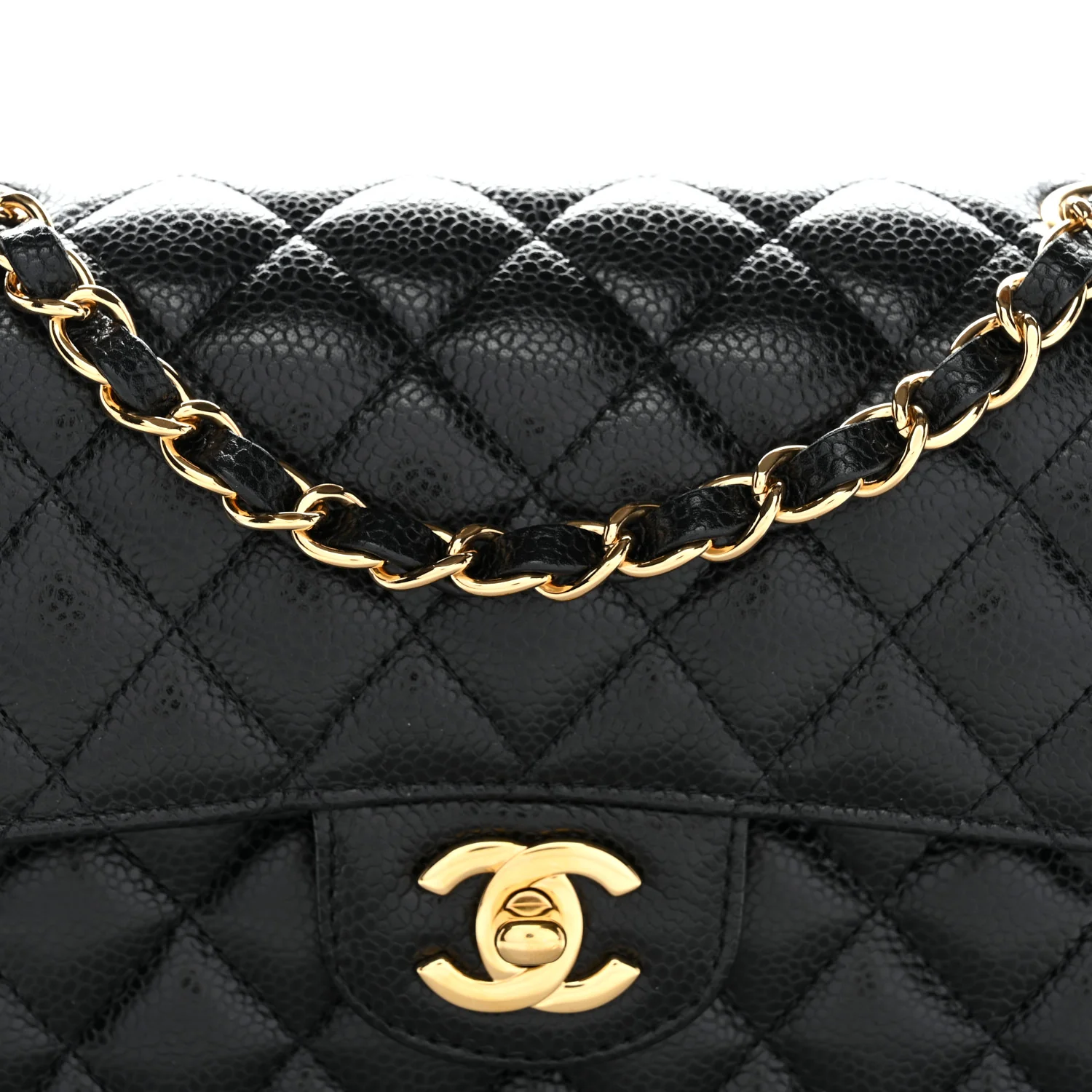 Caviar Quilted Small Double Flap Black - Image 8