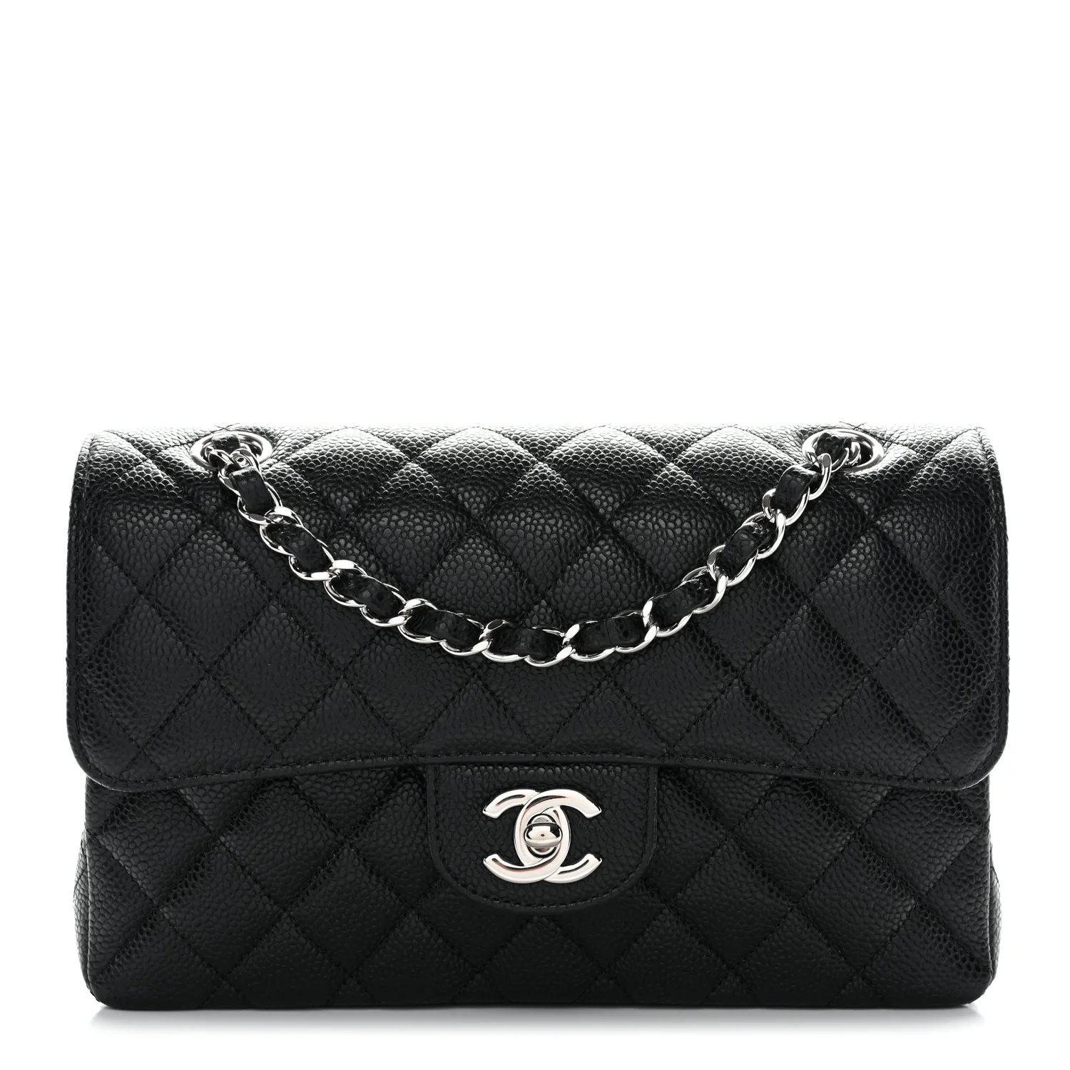 Caviar Quilted Small Double Flap Black - Image 2
