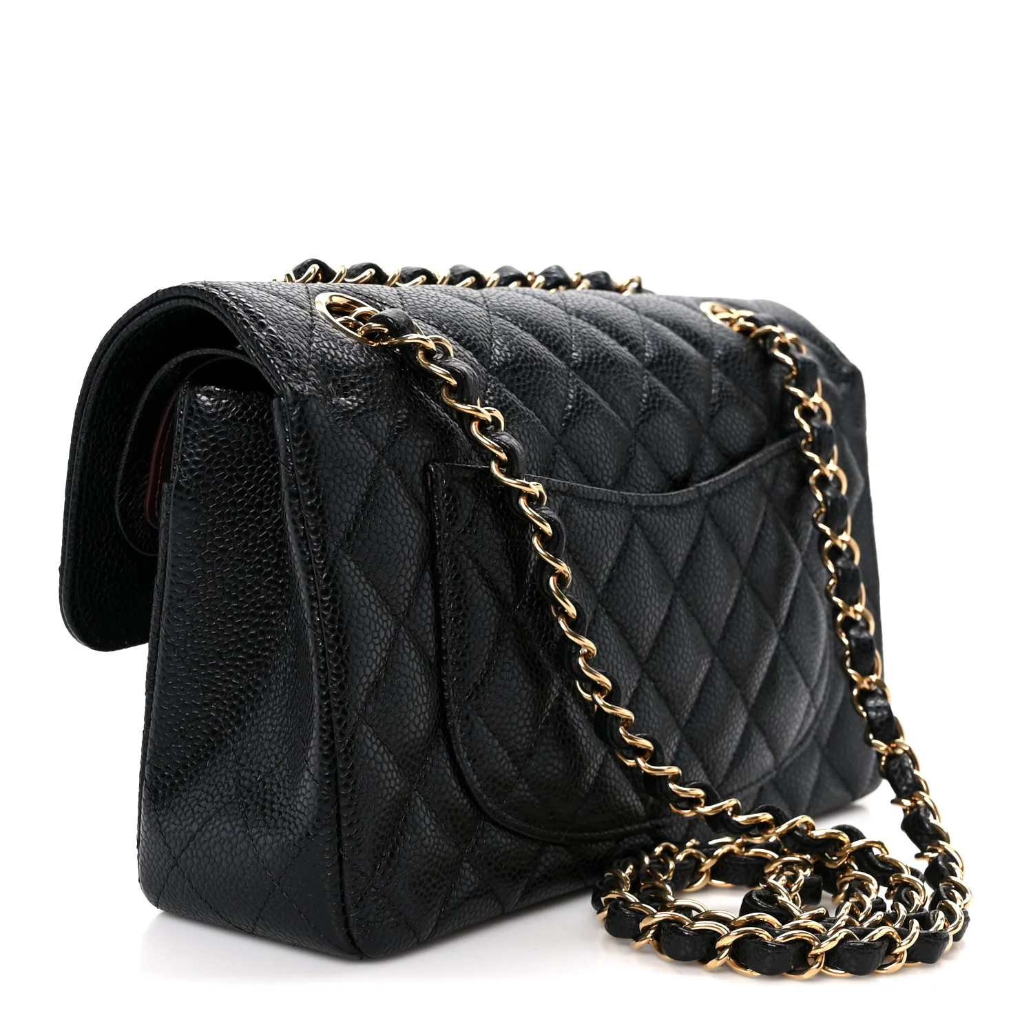Caviar Quilted Small Double Flap Black - Image 3