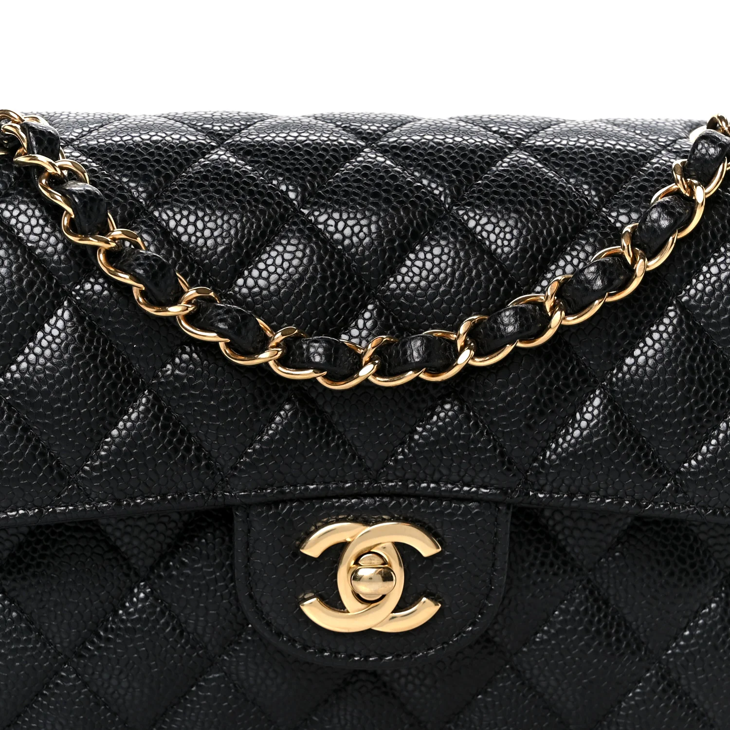 Caviar Quilted Small Double Flap Black - Image 9