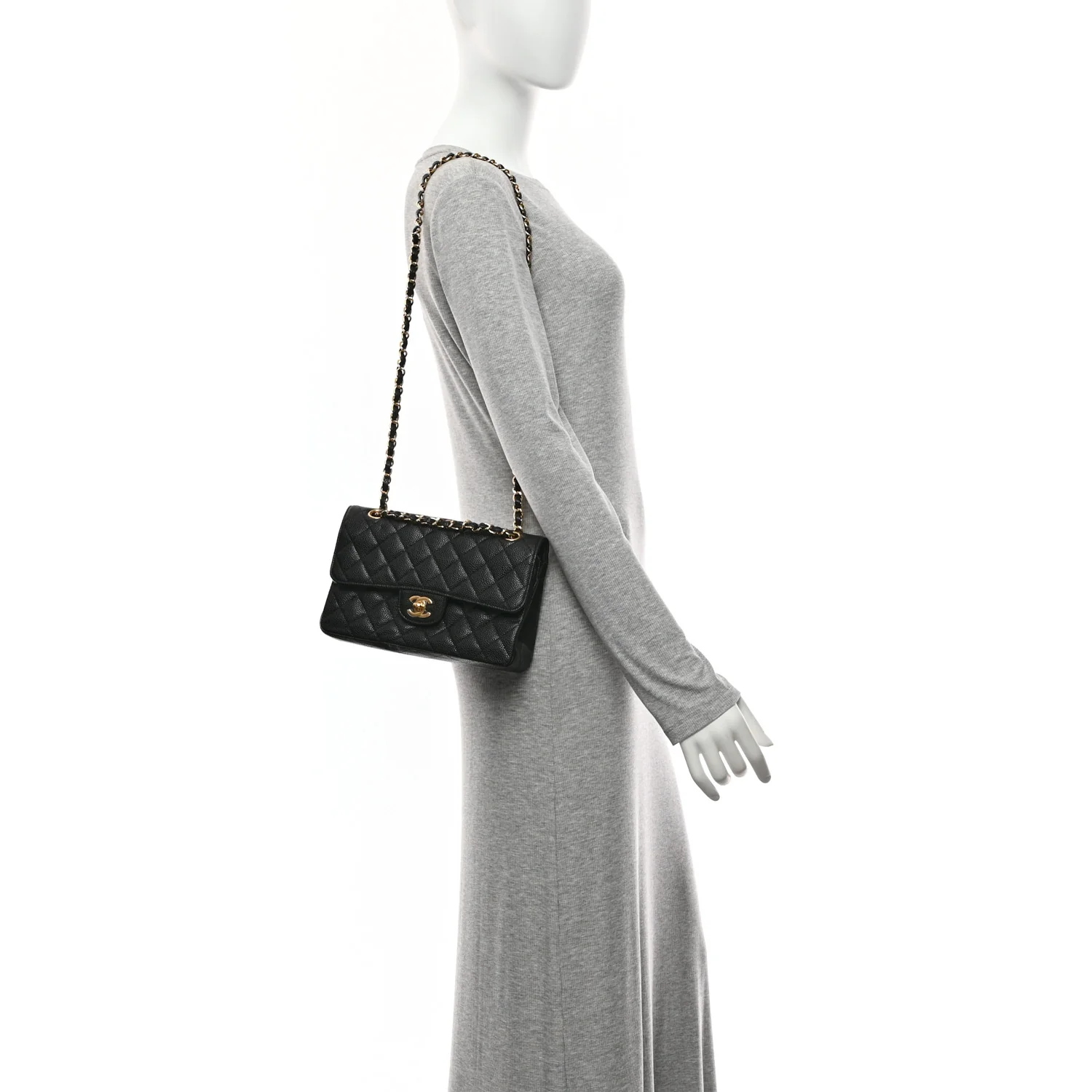 Caviar Quilted Small Double Flap Black - Image 2