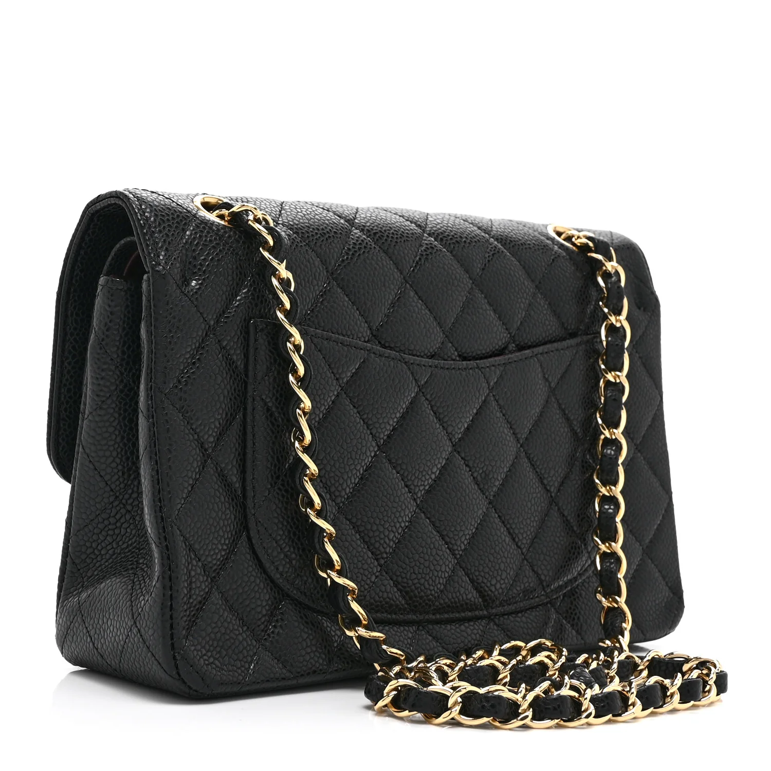 Caviar Quilted Small Double Flap Black - Image 3