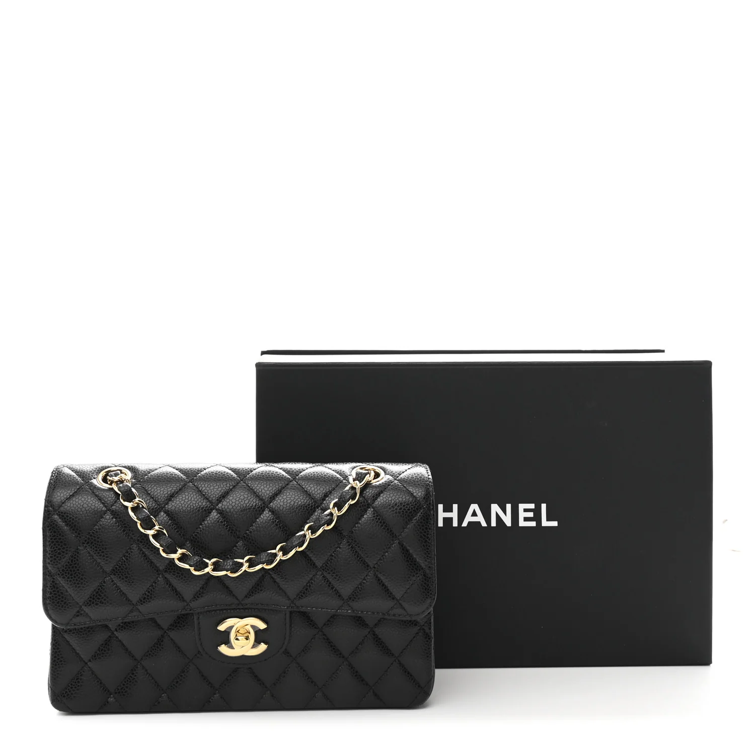Caviar Quilted Small Double Flap Black - Image 11