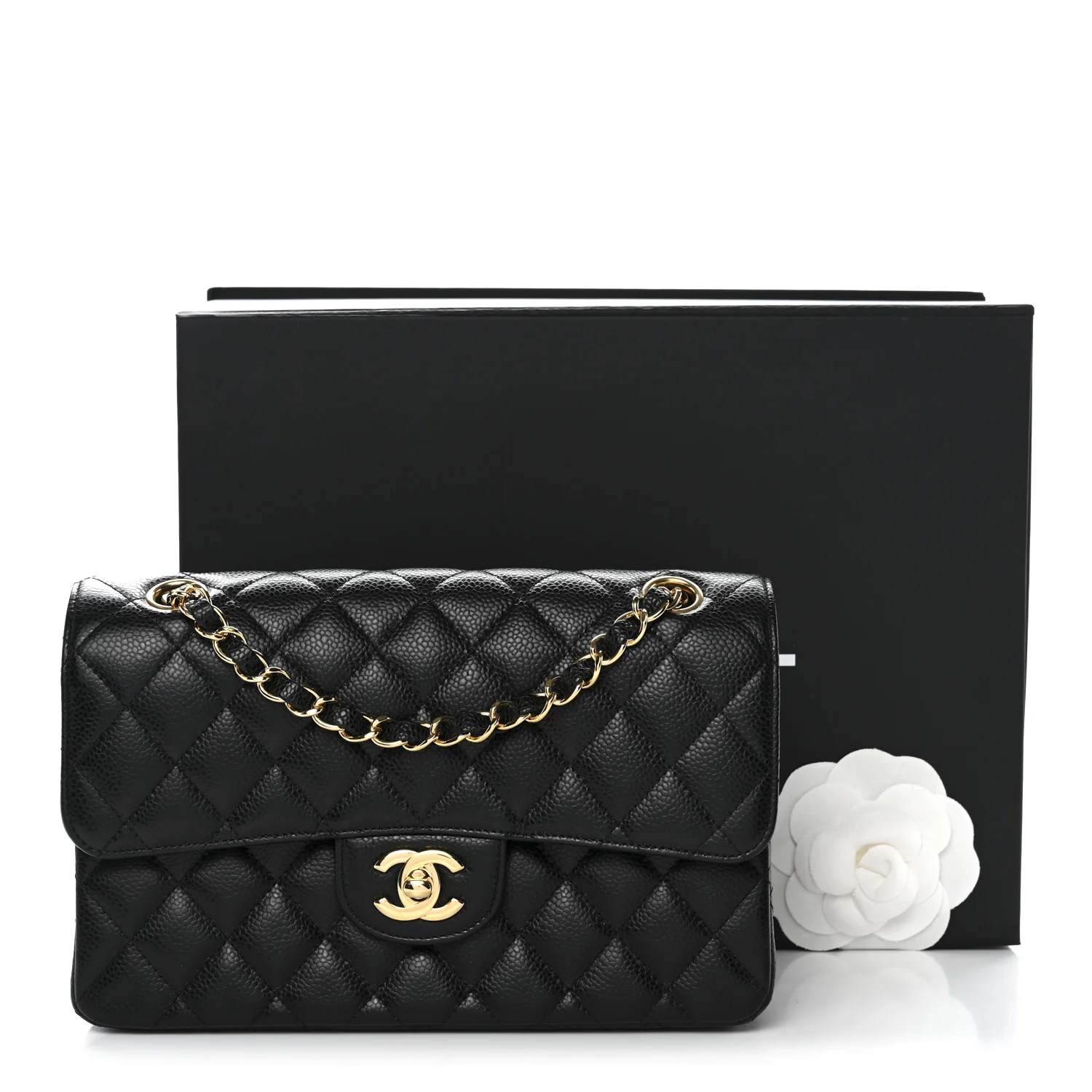 Caviar Quilted Small Double Flap Black - Image 12