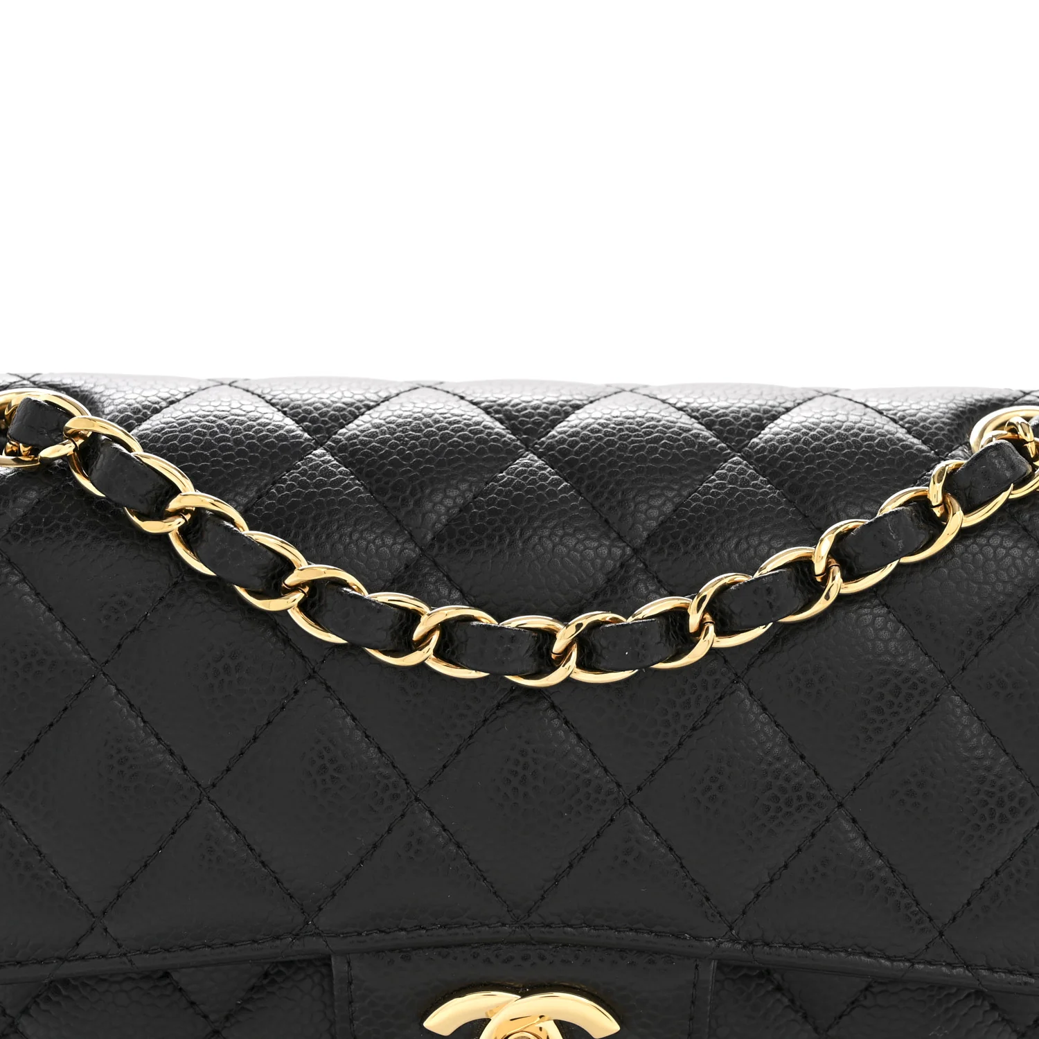 Caviar Quilted Small Double Flap Black - Image 8