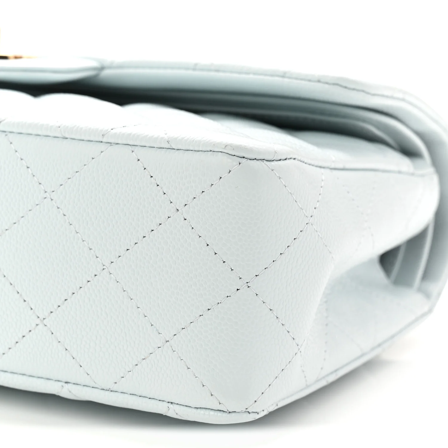 Caviar Quilted Small Double Flap Light Blue - Image 10