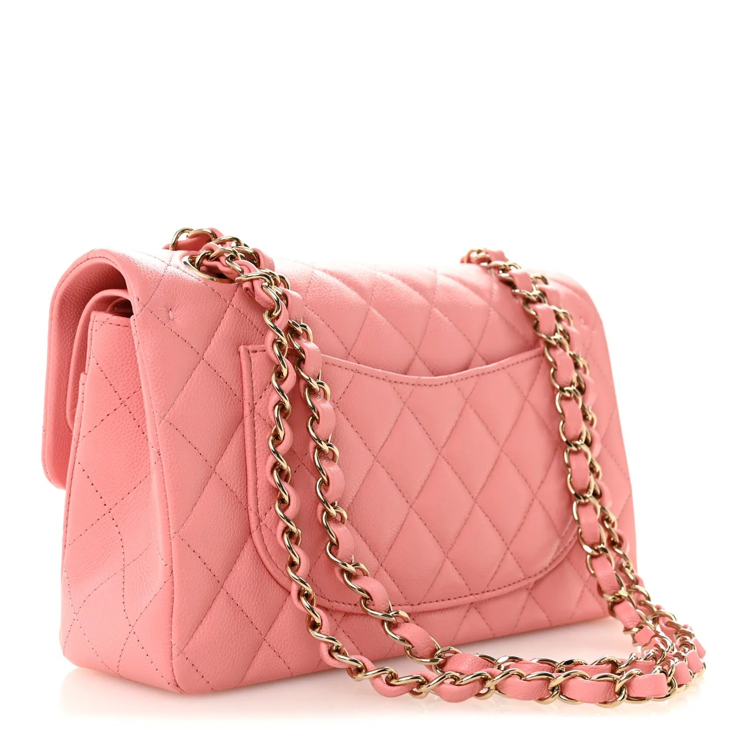 Caviar Quilted Small Double Flap Light Pink - Image 3