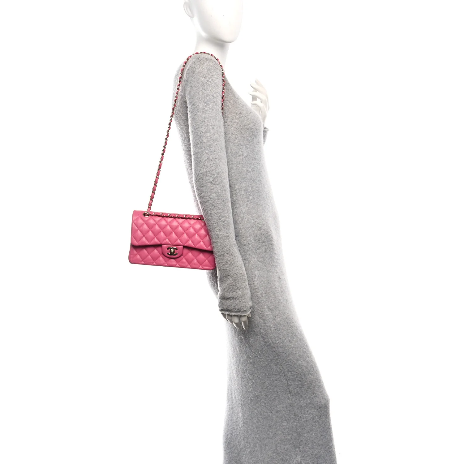Caviar Quilted Small Double Flap Pink - Image 2