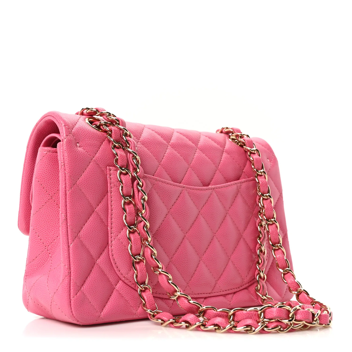 Caviar Quilted Small Double Flap Pink - Image 3
