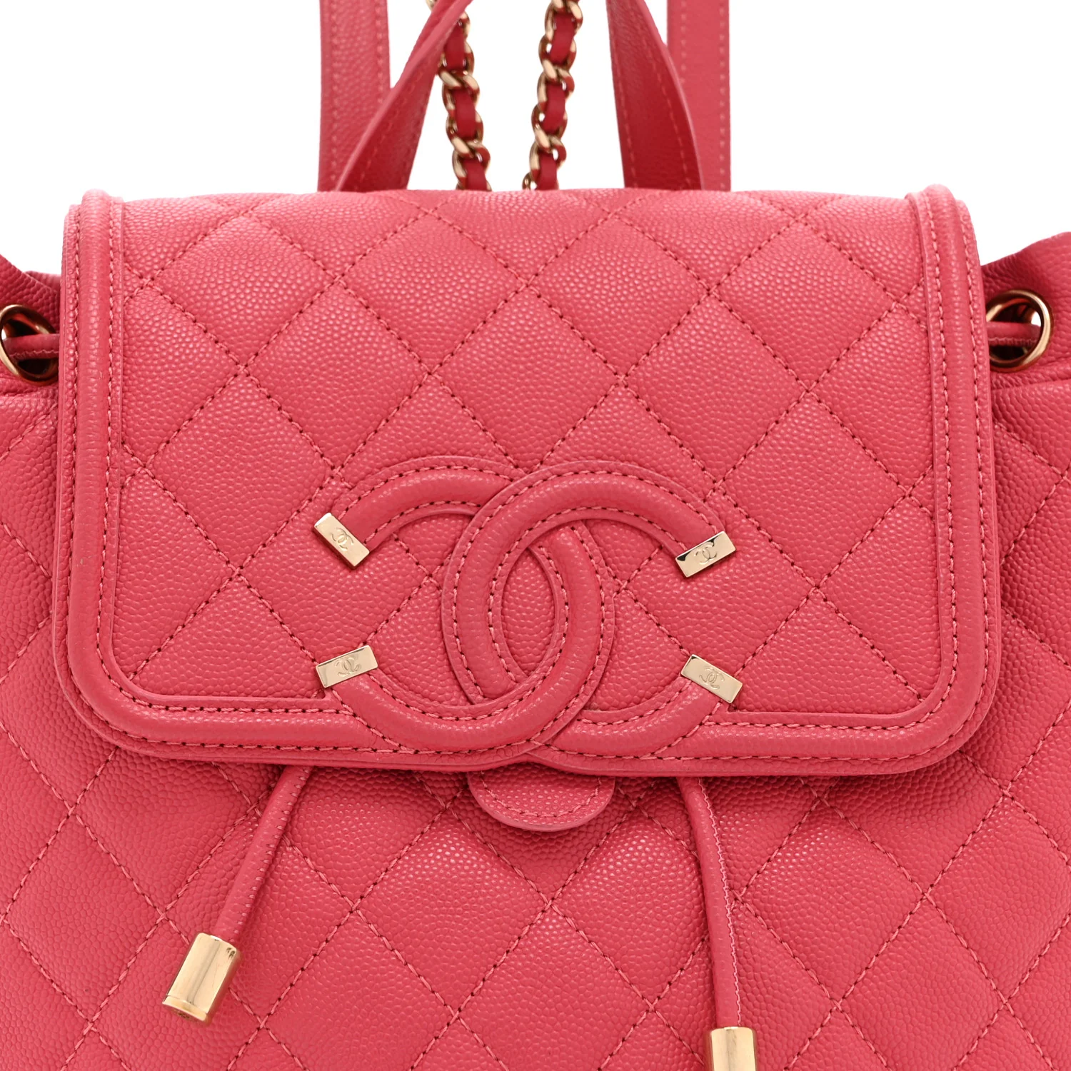Caviar Quilted Small Filigree Backpack Pink - Image 8