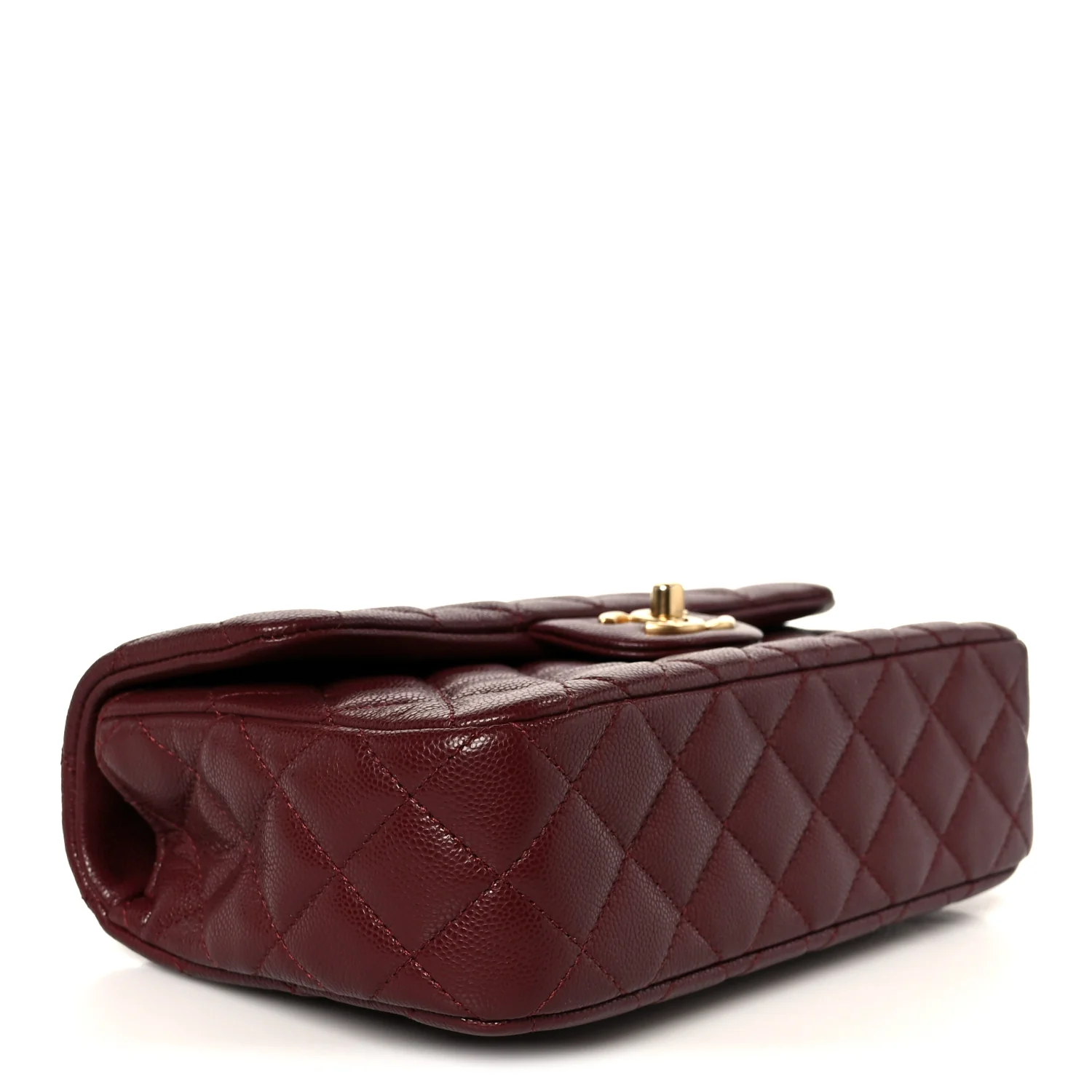 Caviar Quilted Small Handy CC Flap Burgundy - Image 4