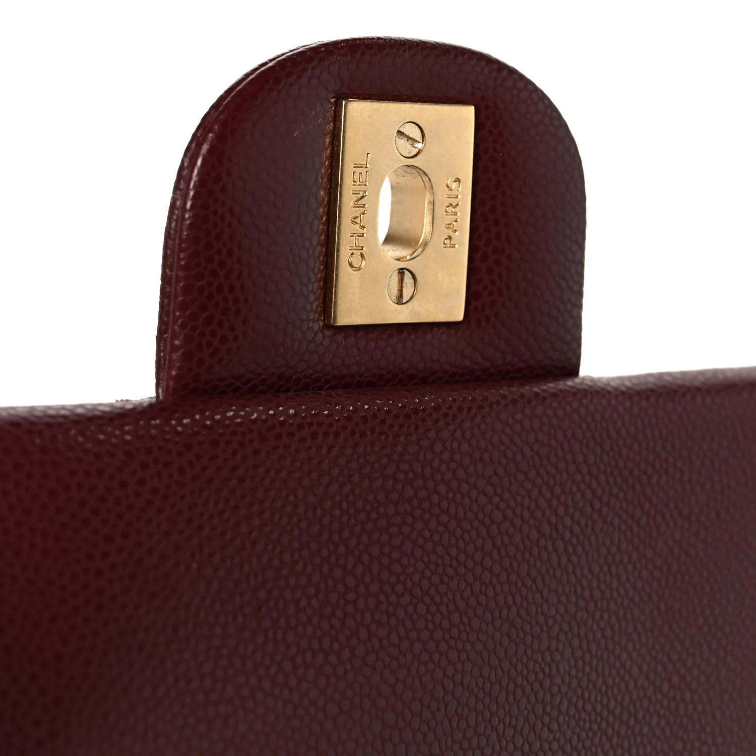 Caviar Quilted Small Handy CC Flap Burgundy - Image 7