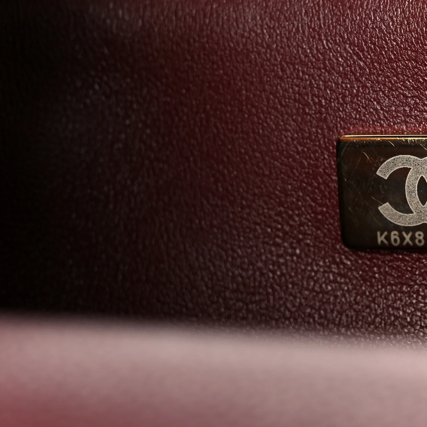 Caviar Quilted Small Handy CC Flap Burgundy - Image 8
