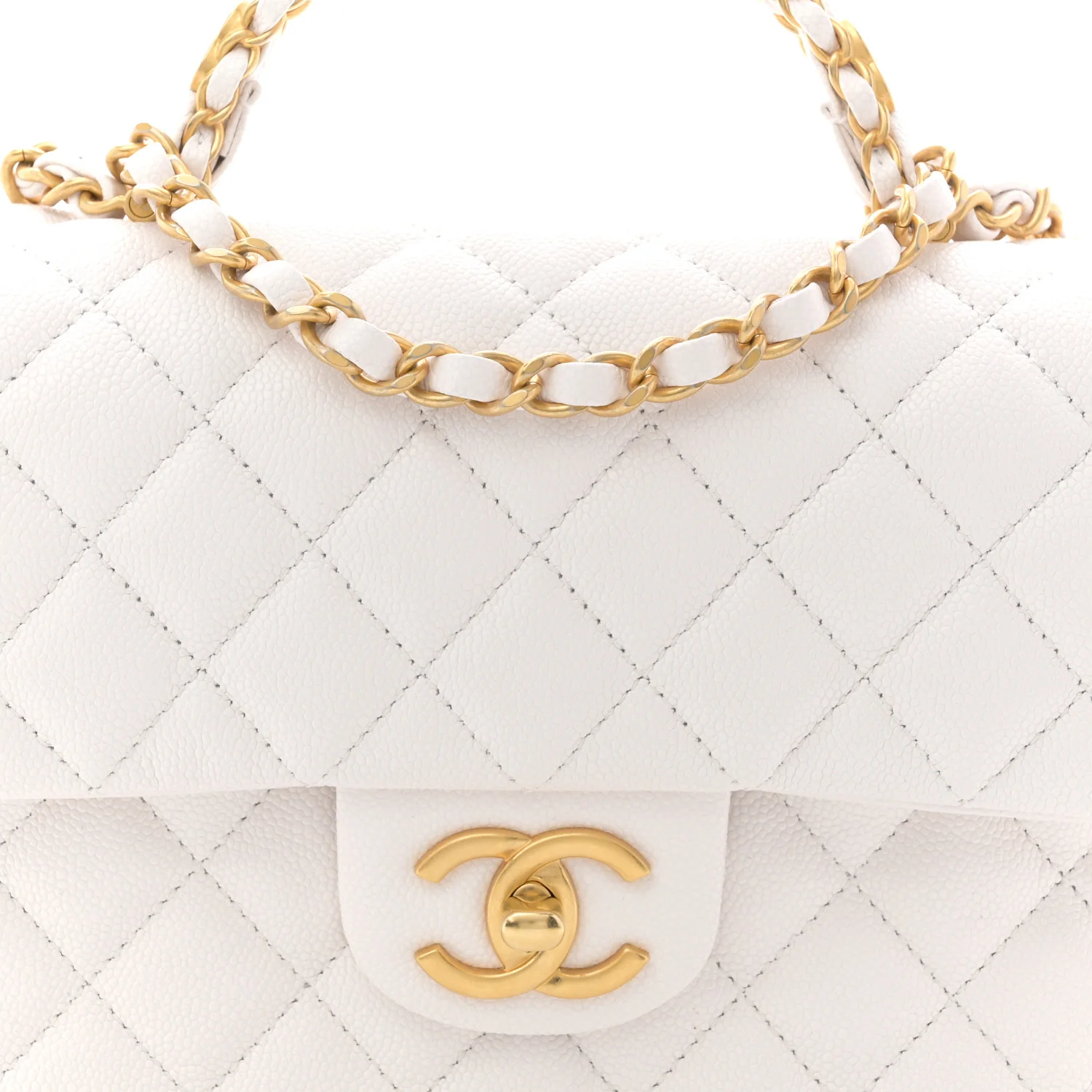 Caviar Quilted Small Handy CC Flap White - Image 15