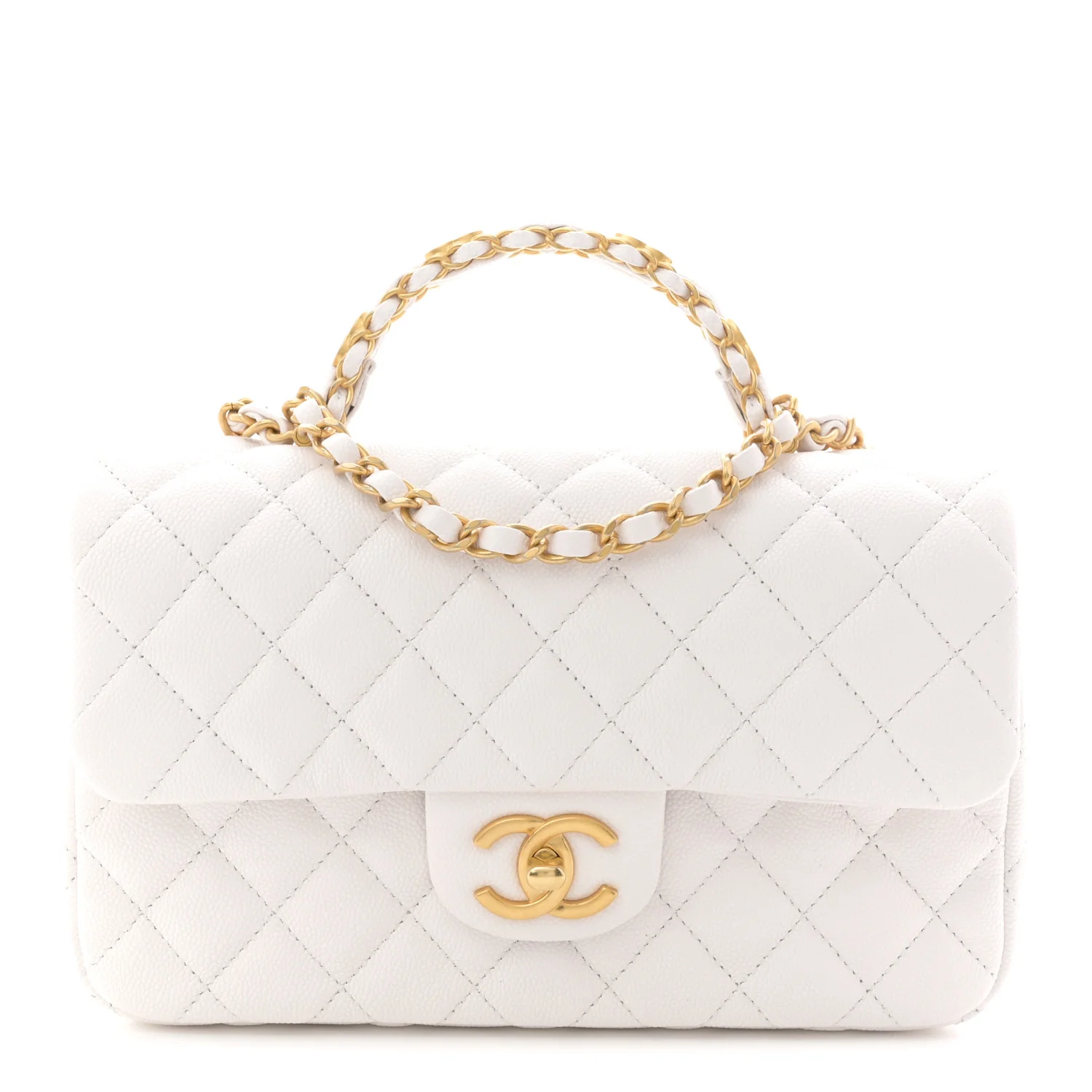Caviar Quilted Small Handy CC Flap White - Image 2