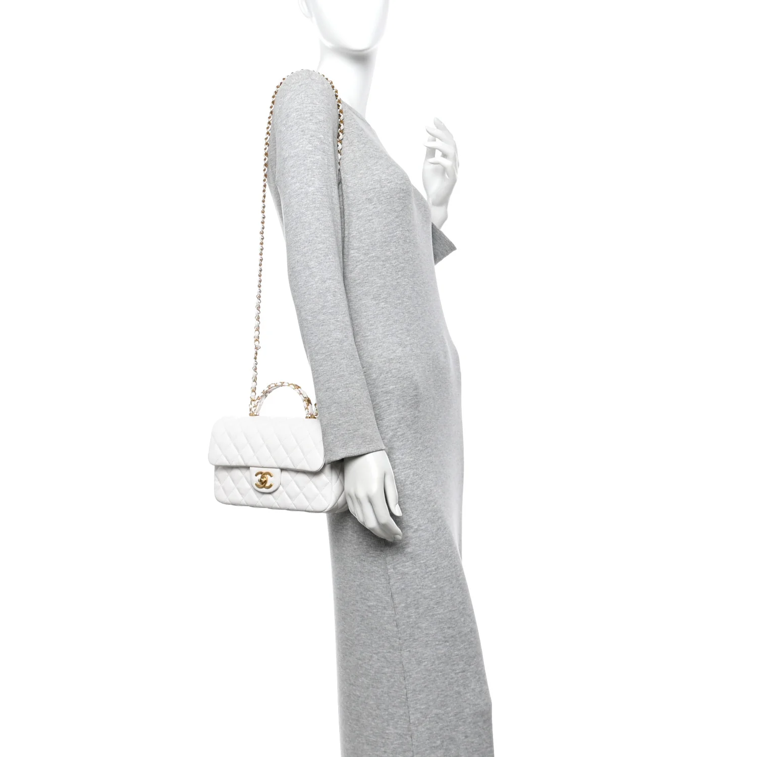 Caviar Quilted Small Handy CC Flap White - Image 3
