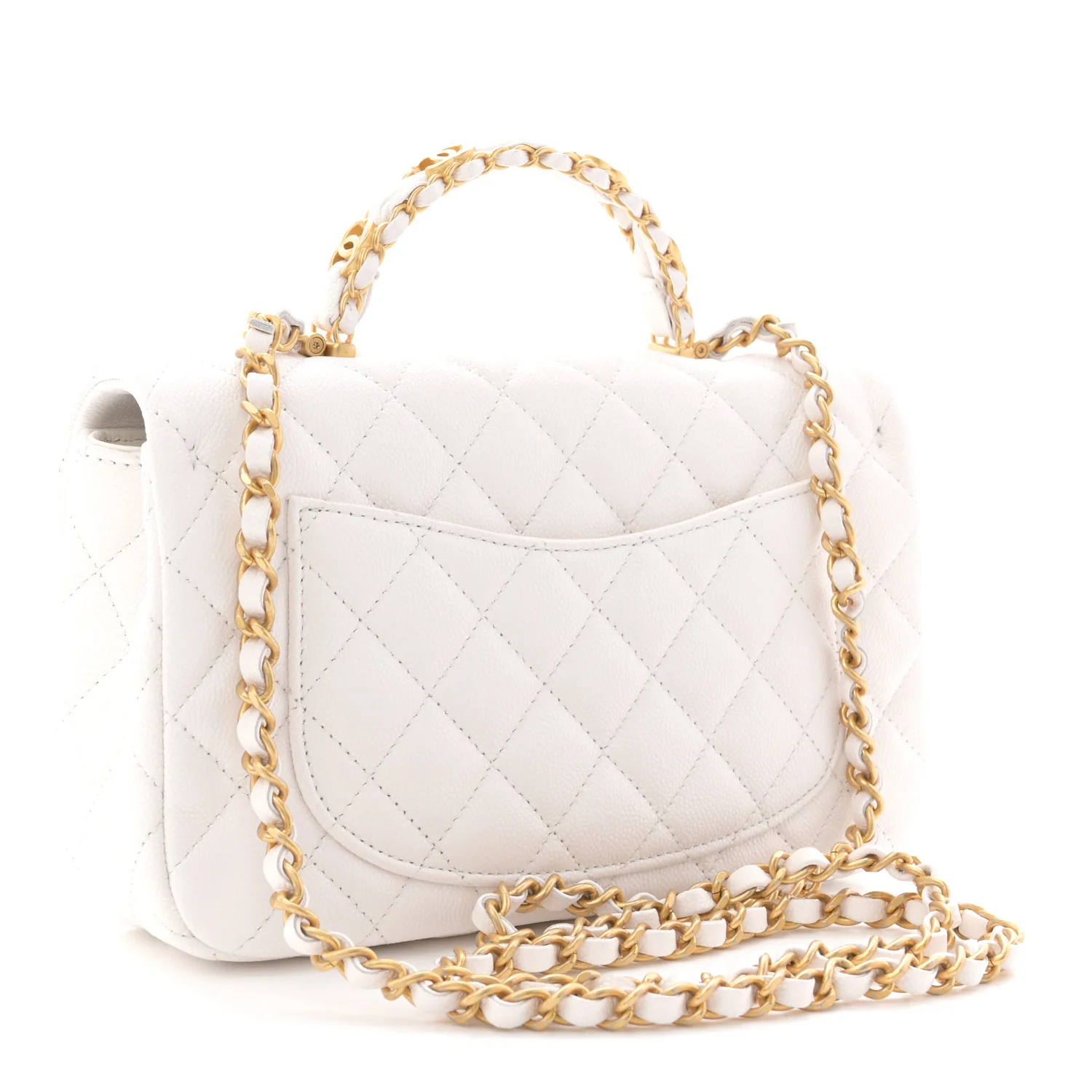 Caviar Quilted Small Handy CC Flap White - Image 4