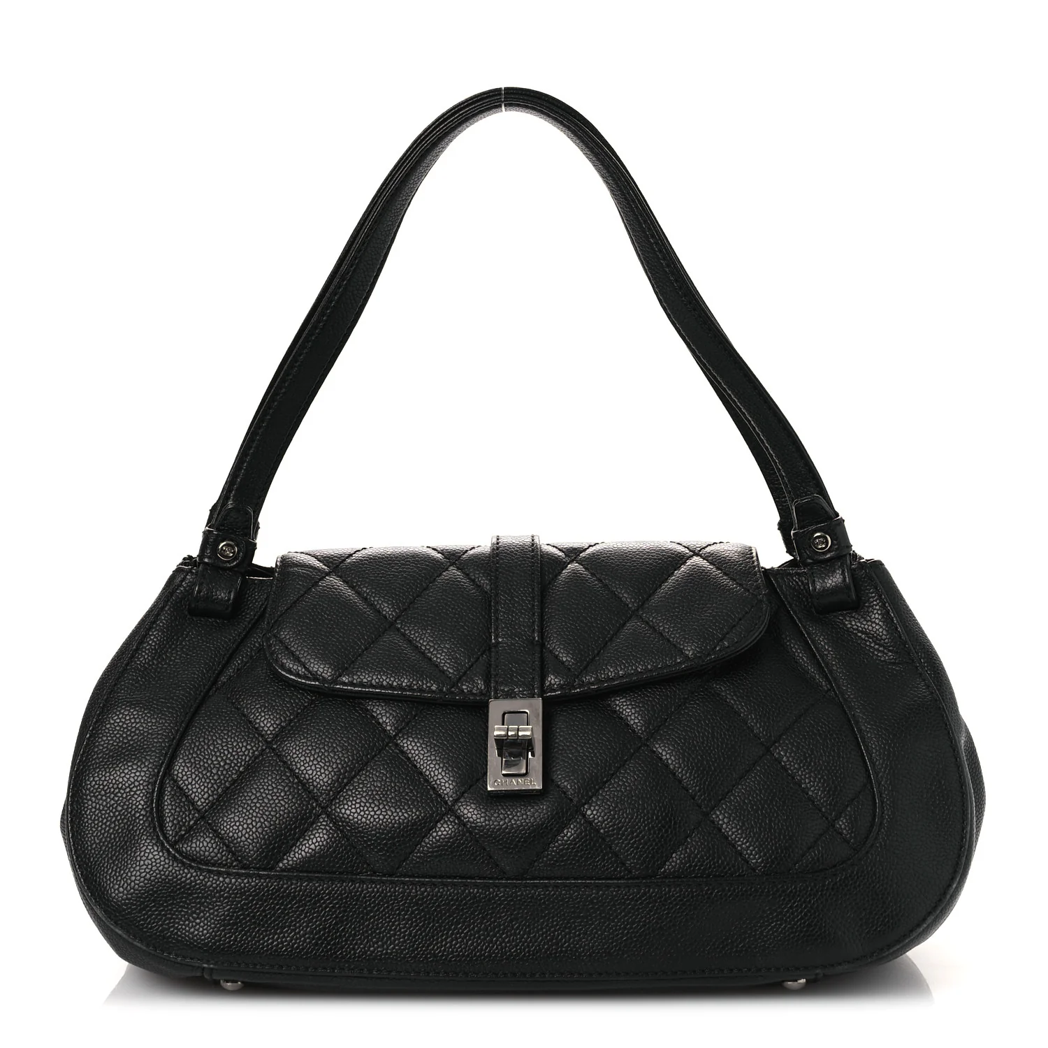 Caviar Quilted Small Mademoiselle Flap Bag Black