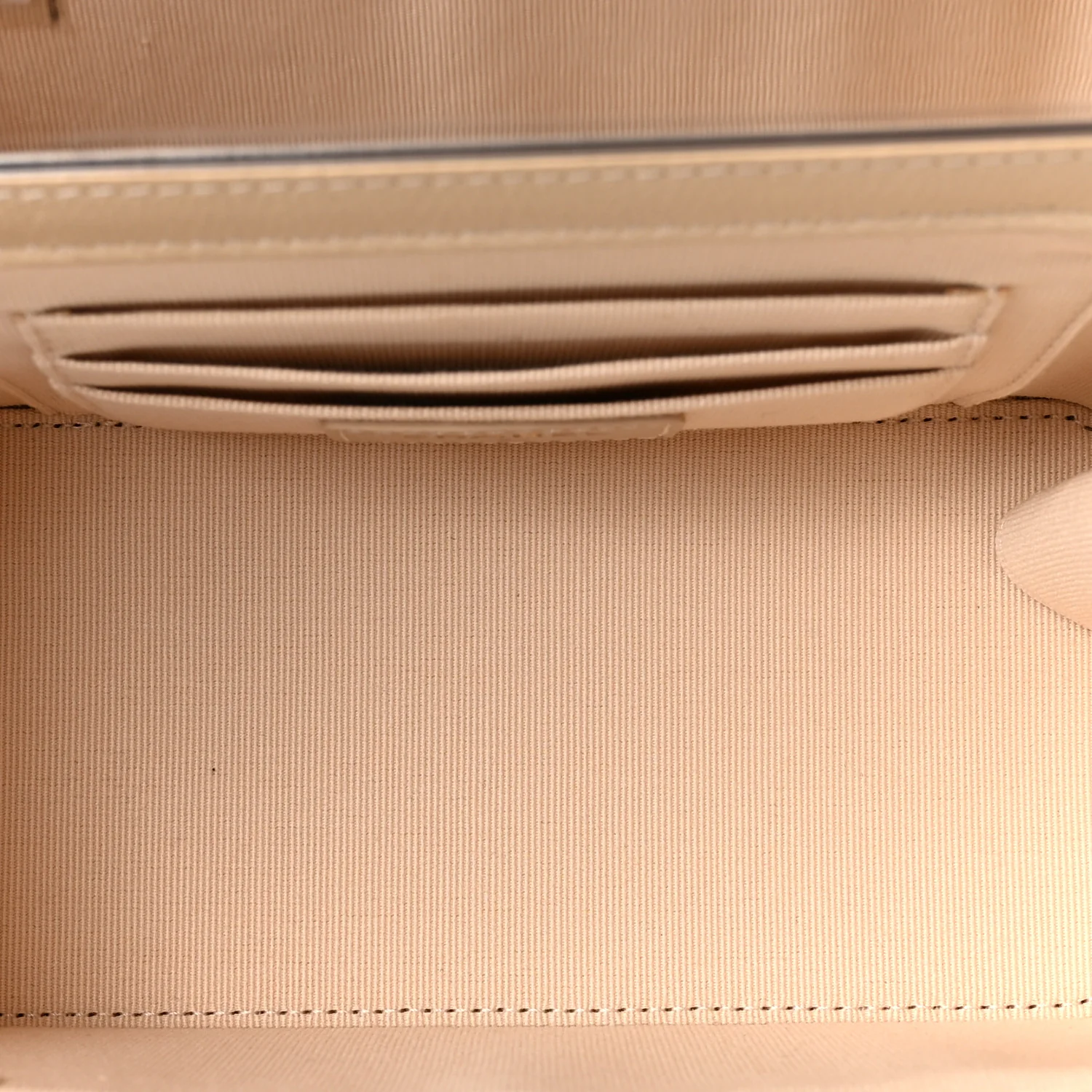 Caviar Quilted Small Tiny CC Vanity Case With Chain Beige - Image 5