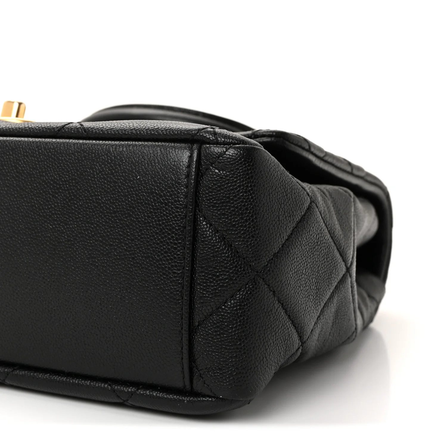 Caviar Quilted Small Top Handle Flap Black - Image 10