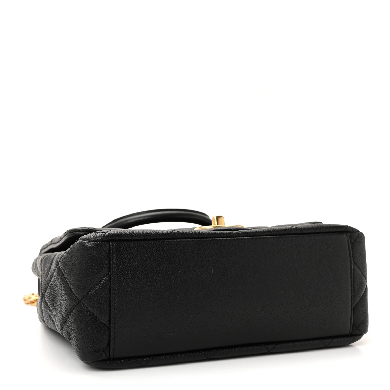 Caviar Quilted Small Top Handle Flap Black - Image 4