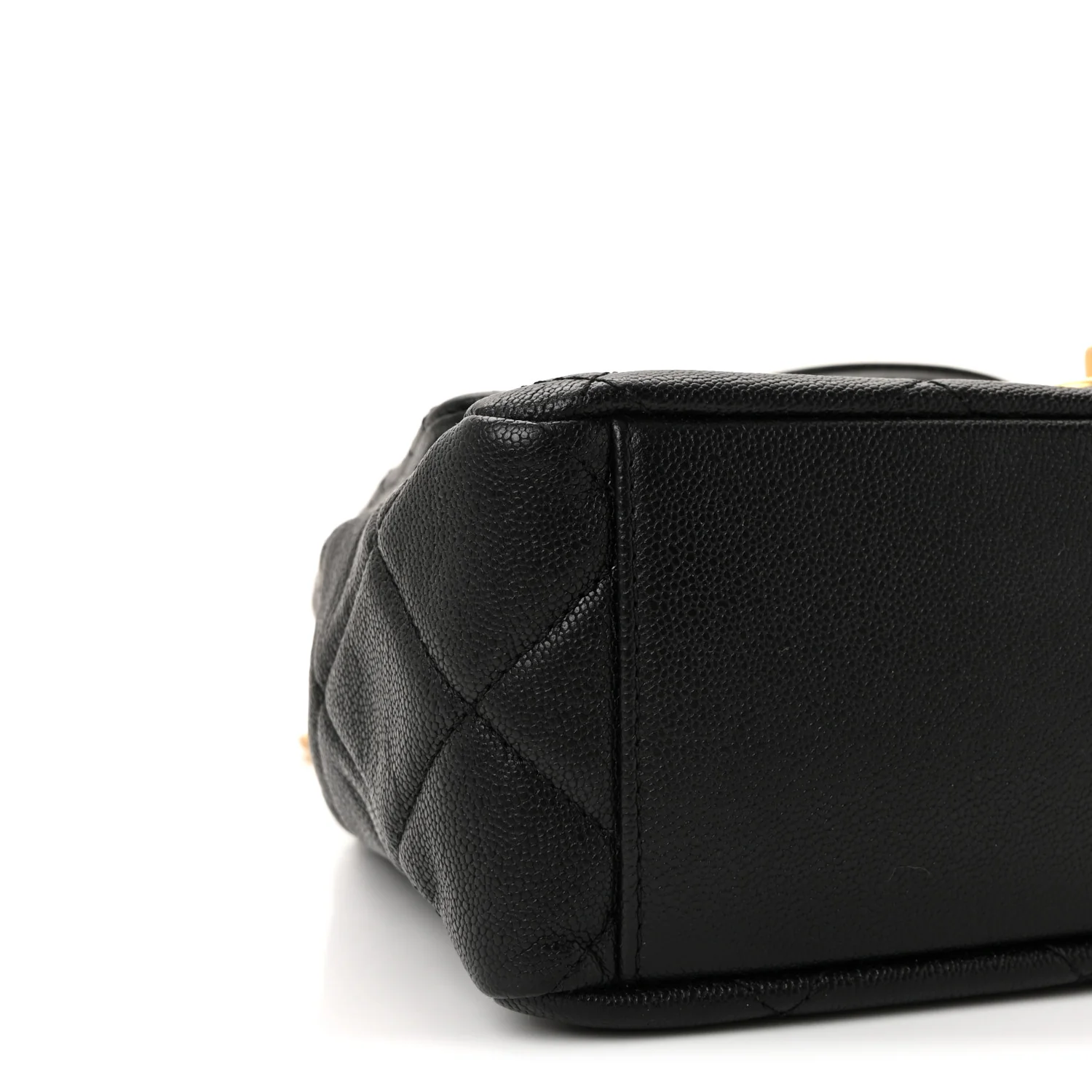 Caviar Quilted Small Top Handle Flap Black - Image 9